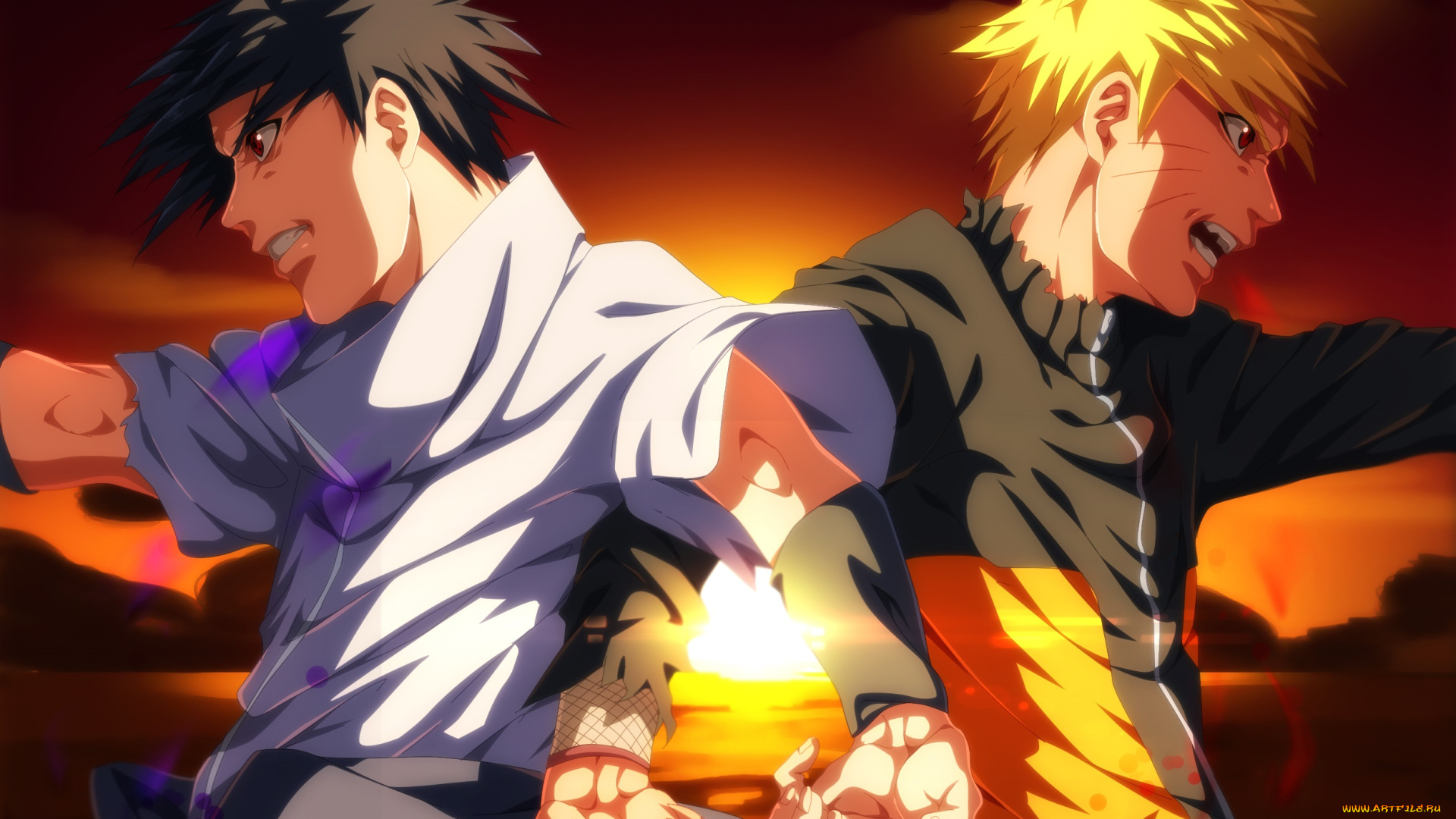 аниме, naruto, наруто, узумаки, саске, учиха