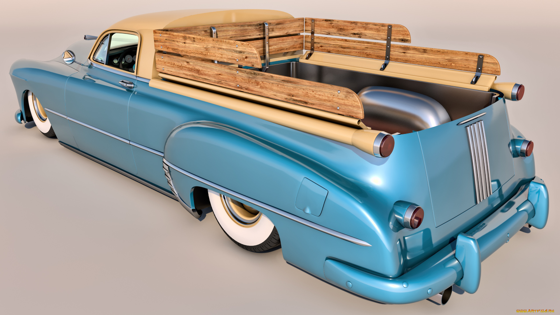 автомобили, 3д, фон, автомобиль, pontiac, 1949г