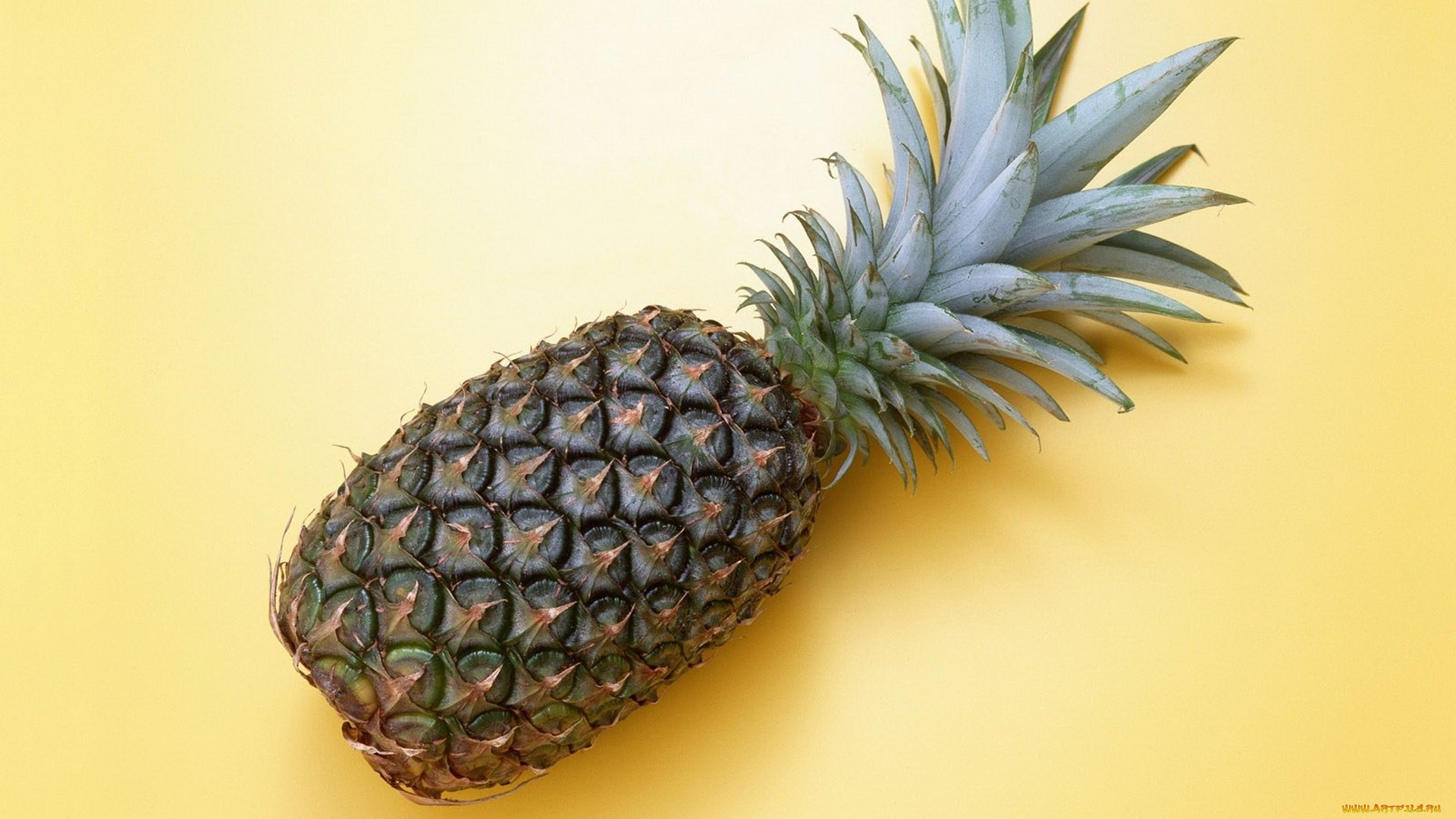 еда, ананас, желтый, фон, фрукт