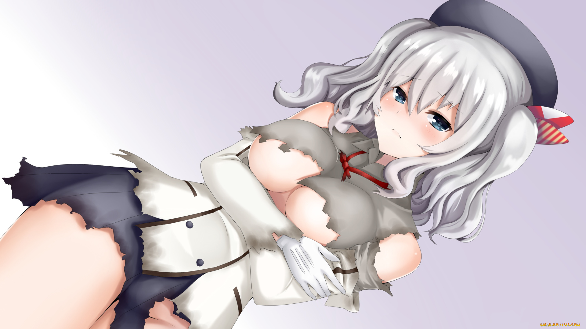 kantai, collection, аниме, фон, взгляд, девушка