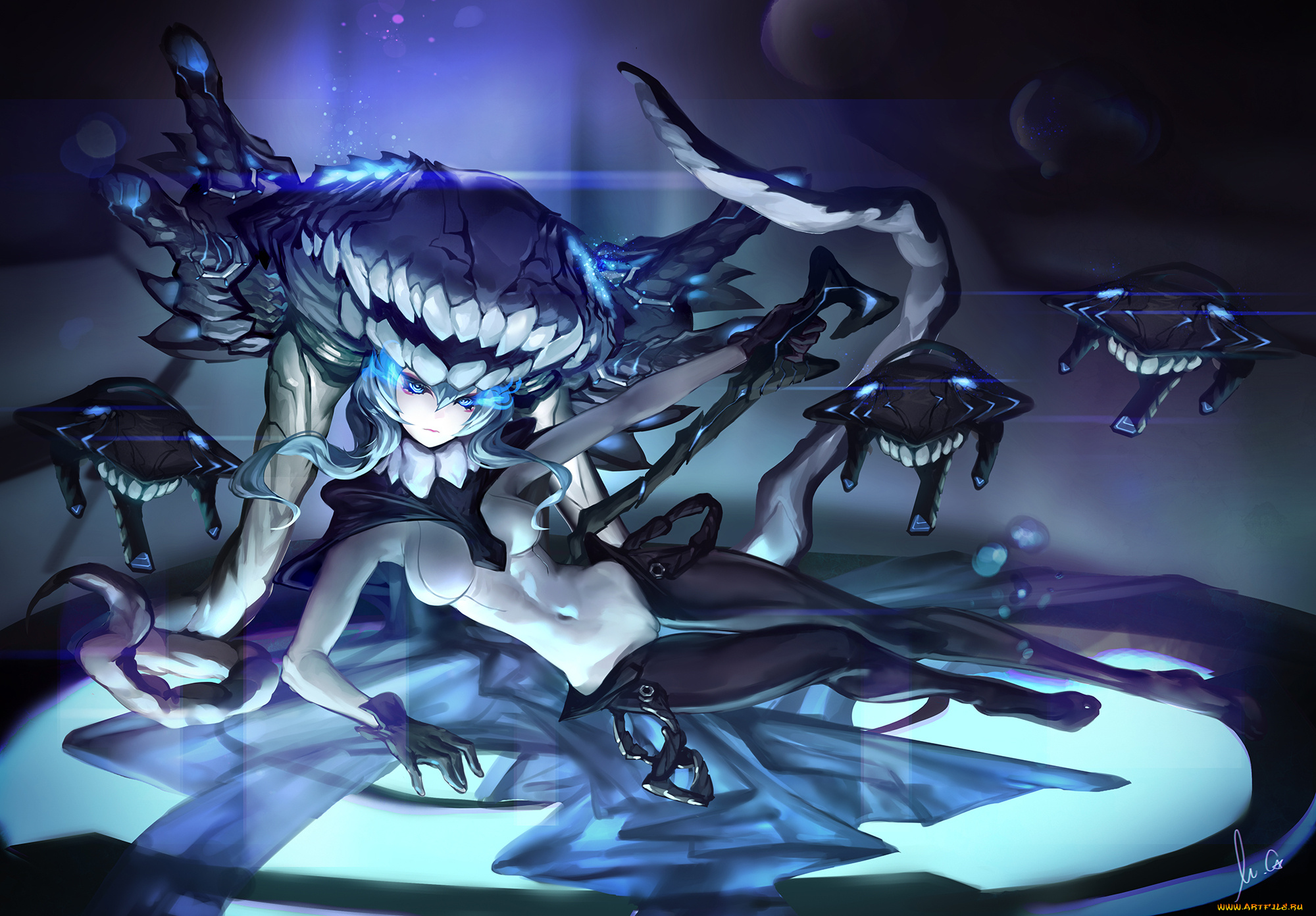 аниме, kantai, collection, wo-class, aircraft, carrier, kantai, collection, арт, девушка, монстр