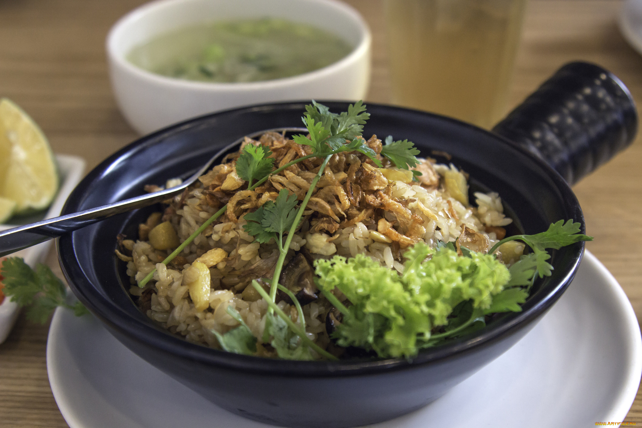 еда, вторые, блюда, зелень, рися, мясо