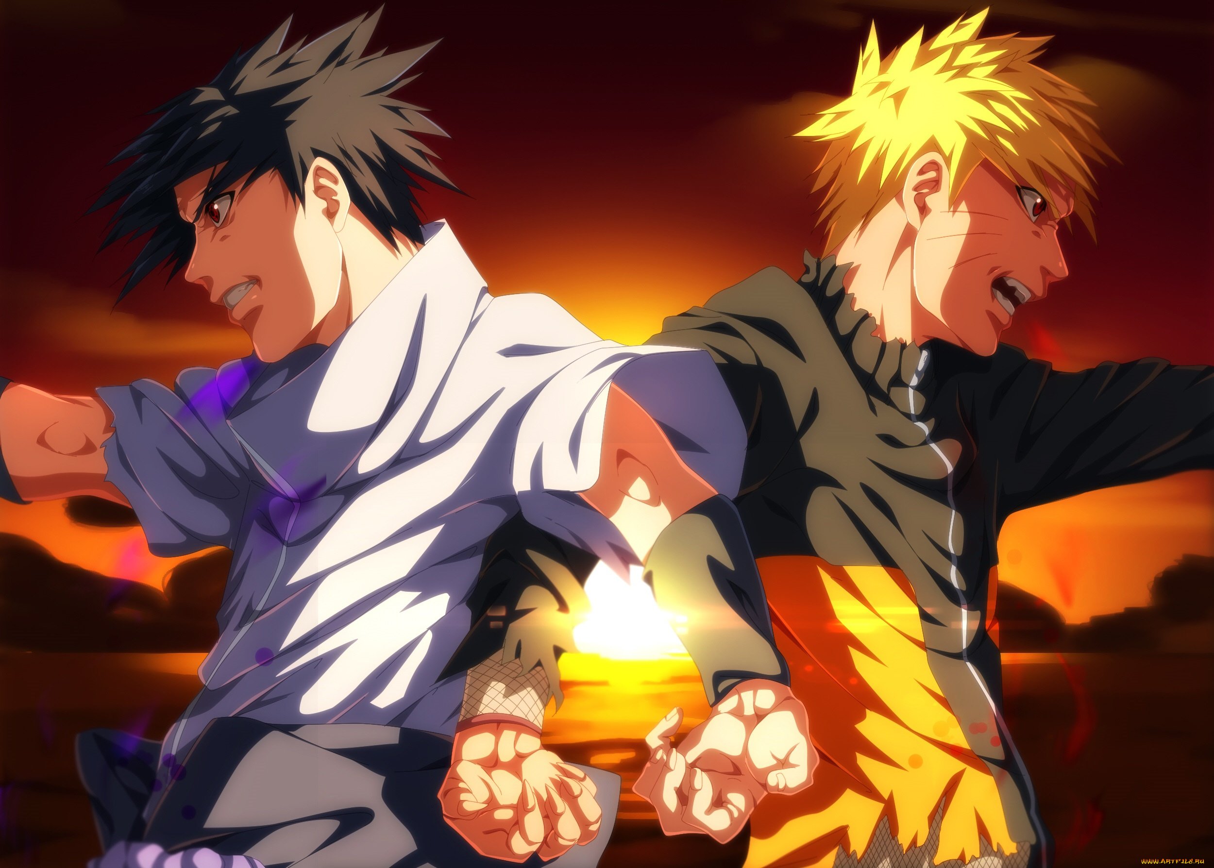 аниме, naruto, наруто, узумаки, саске, учиха