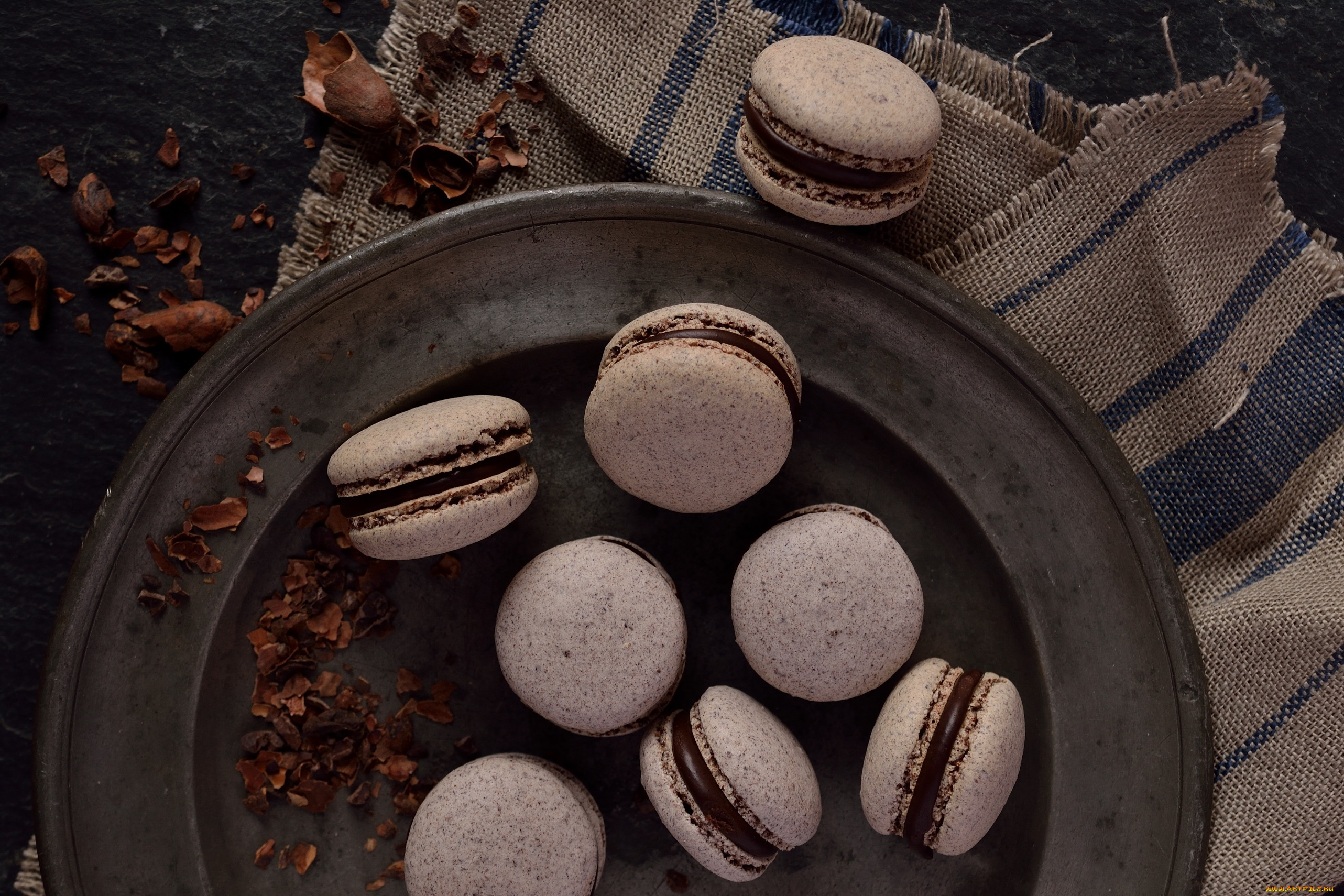 еда, макаруны, шоколад