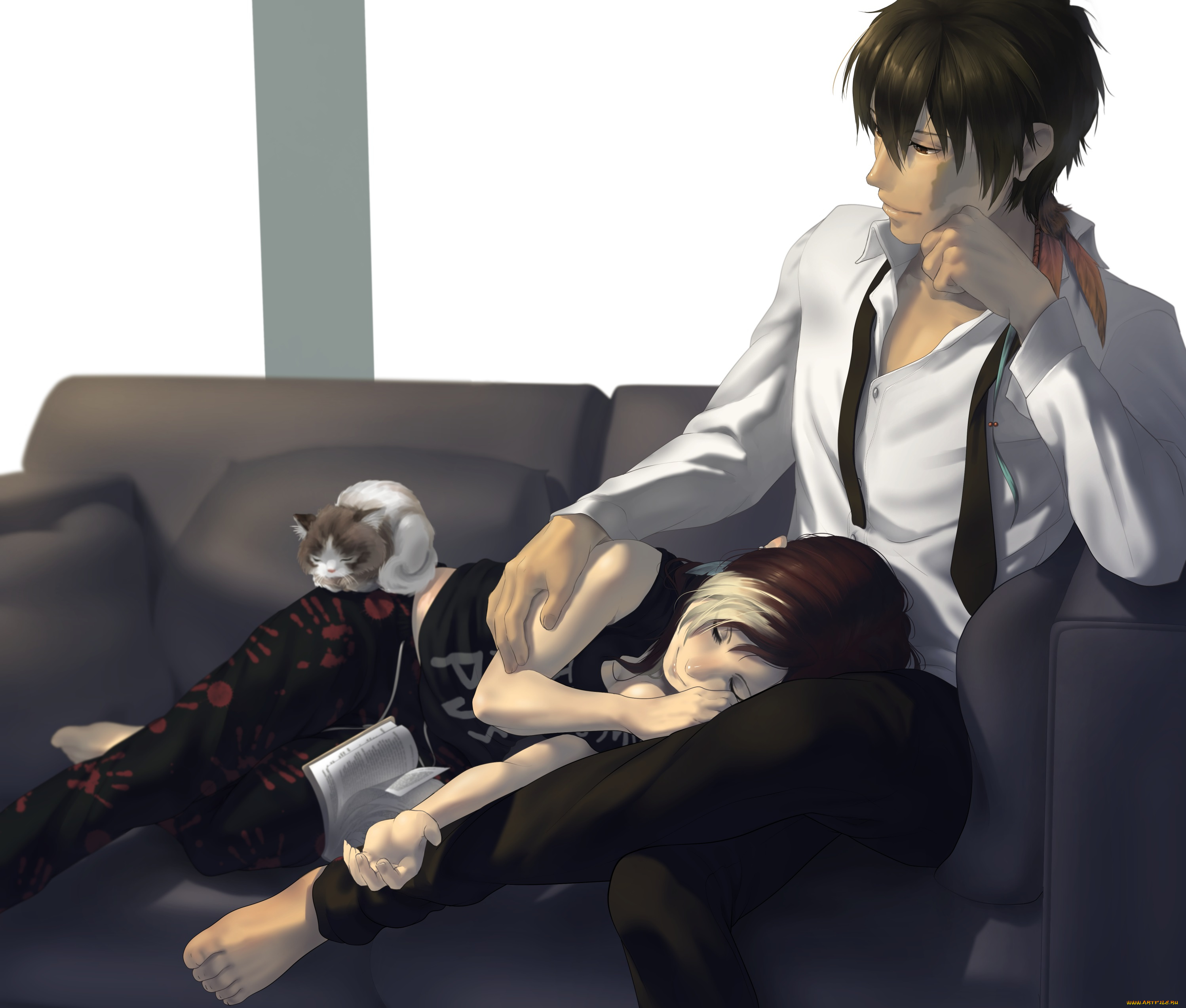 аниме, katekyo, hitman, reborn, парень, девочка, занзас, пара, арт