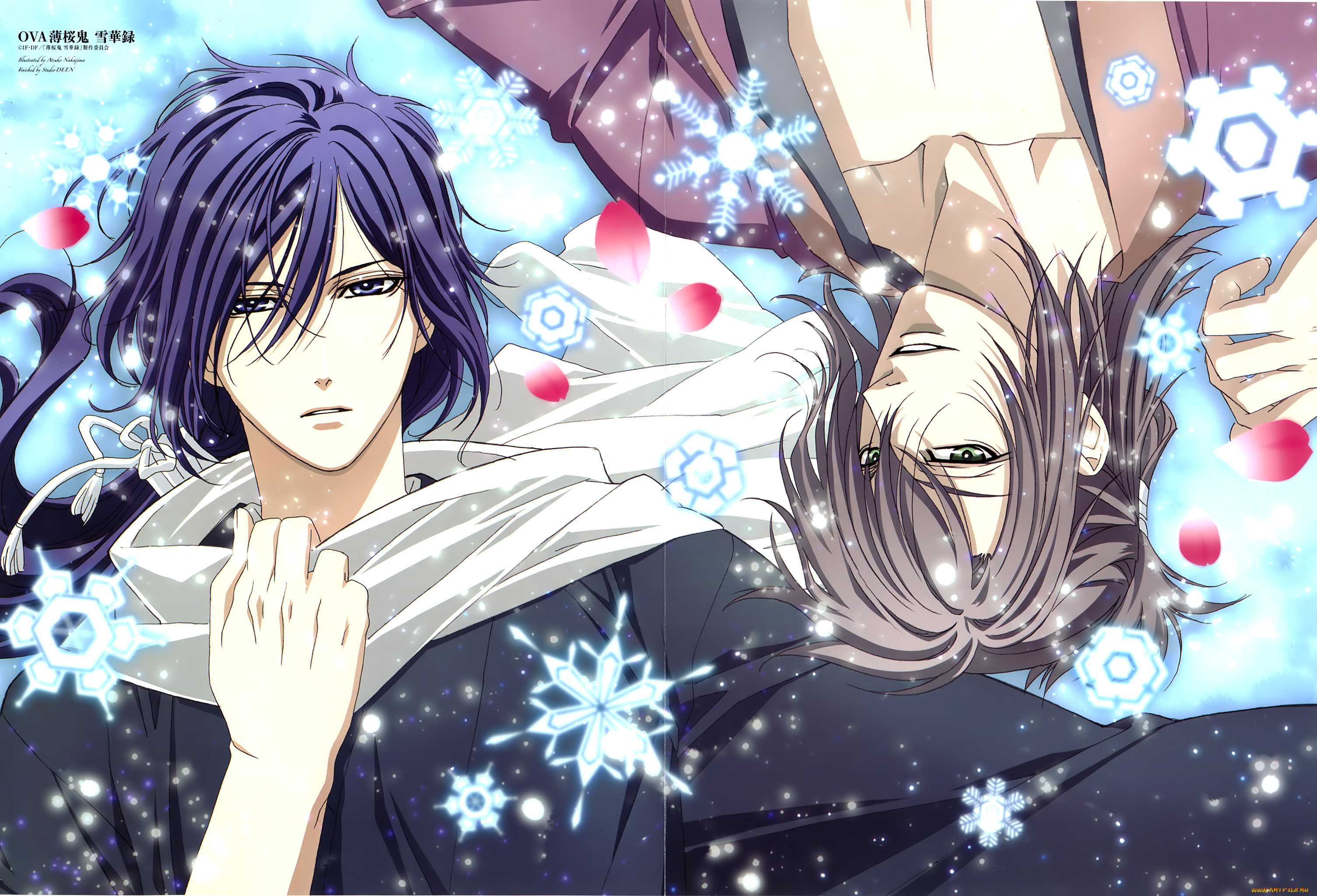 аниме, hakuoki, арт, парни