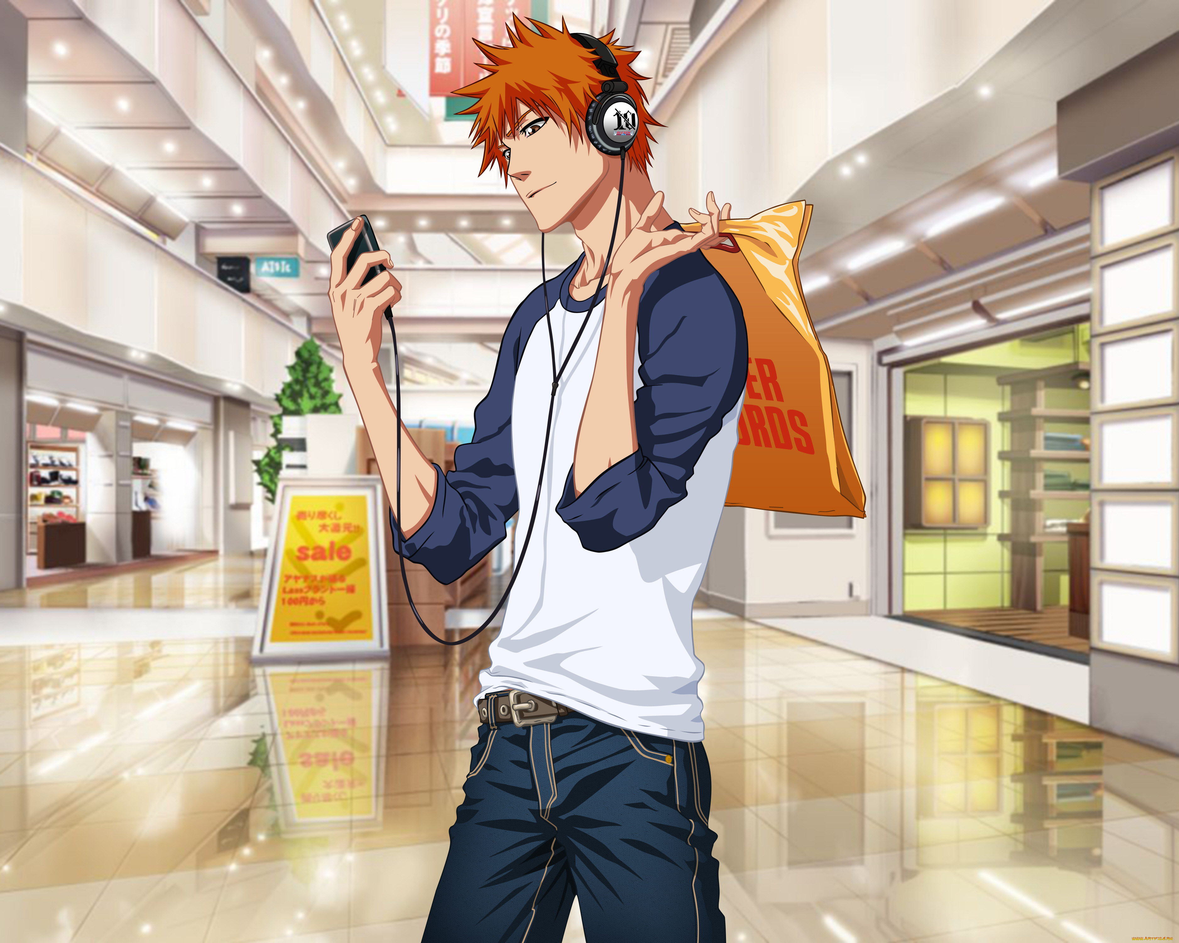 аниме, bleach, блич, ичиго, куросаки, арт, парень