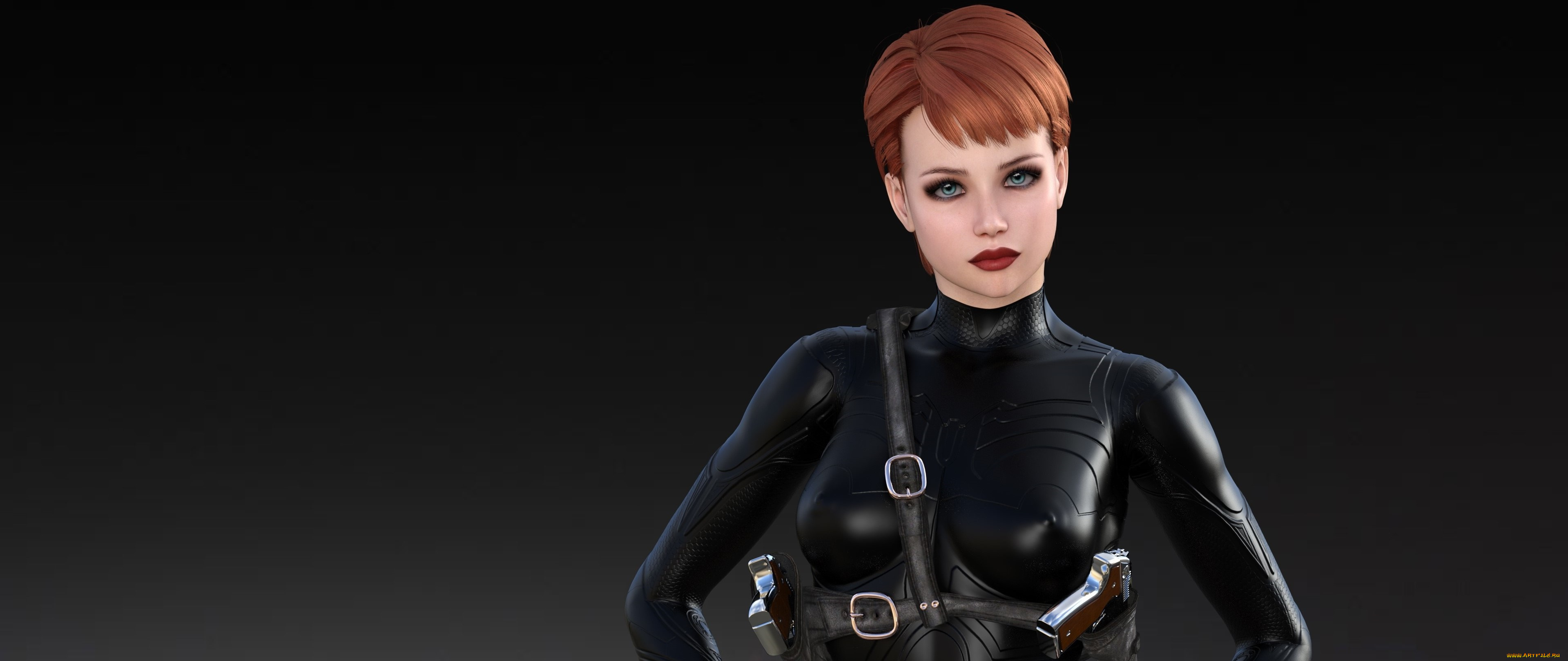 3д, графика, люди, , people, рыжая, девушка, взгляд, фон