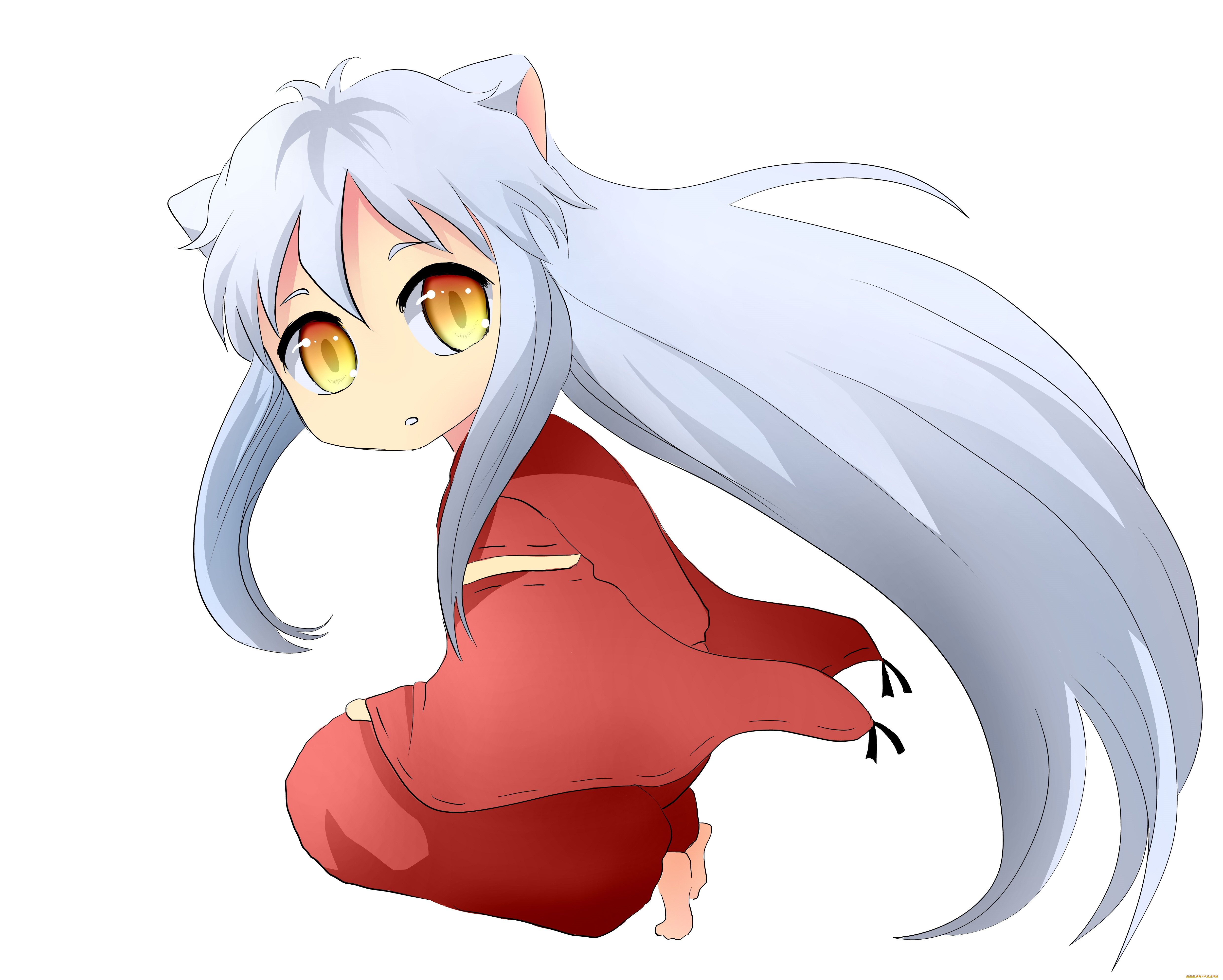 аниме, inuyasha, арт, инуяша, малыш, полу-демон