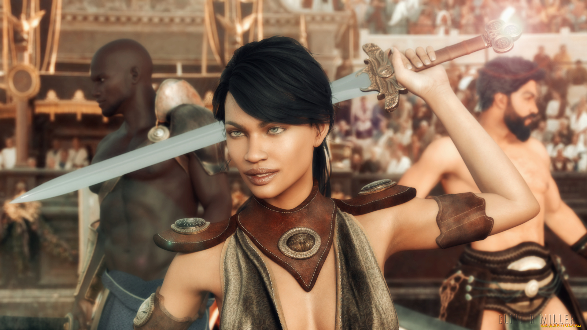 3д, графика, фантазия, , fantasy, взгляд, девушка, фон