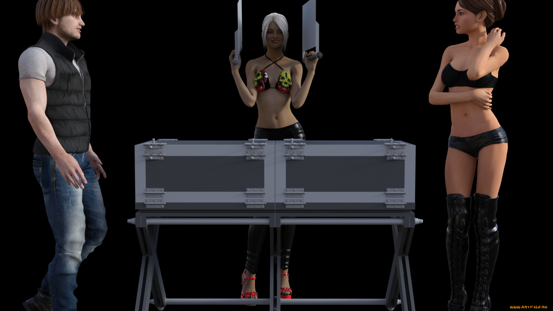 3д, графика, люди, , people, фон, взгляд, девушки