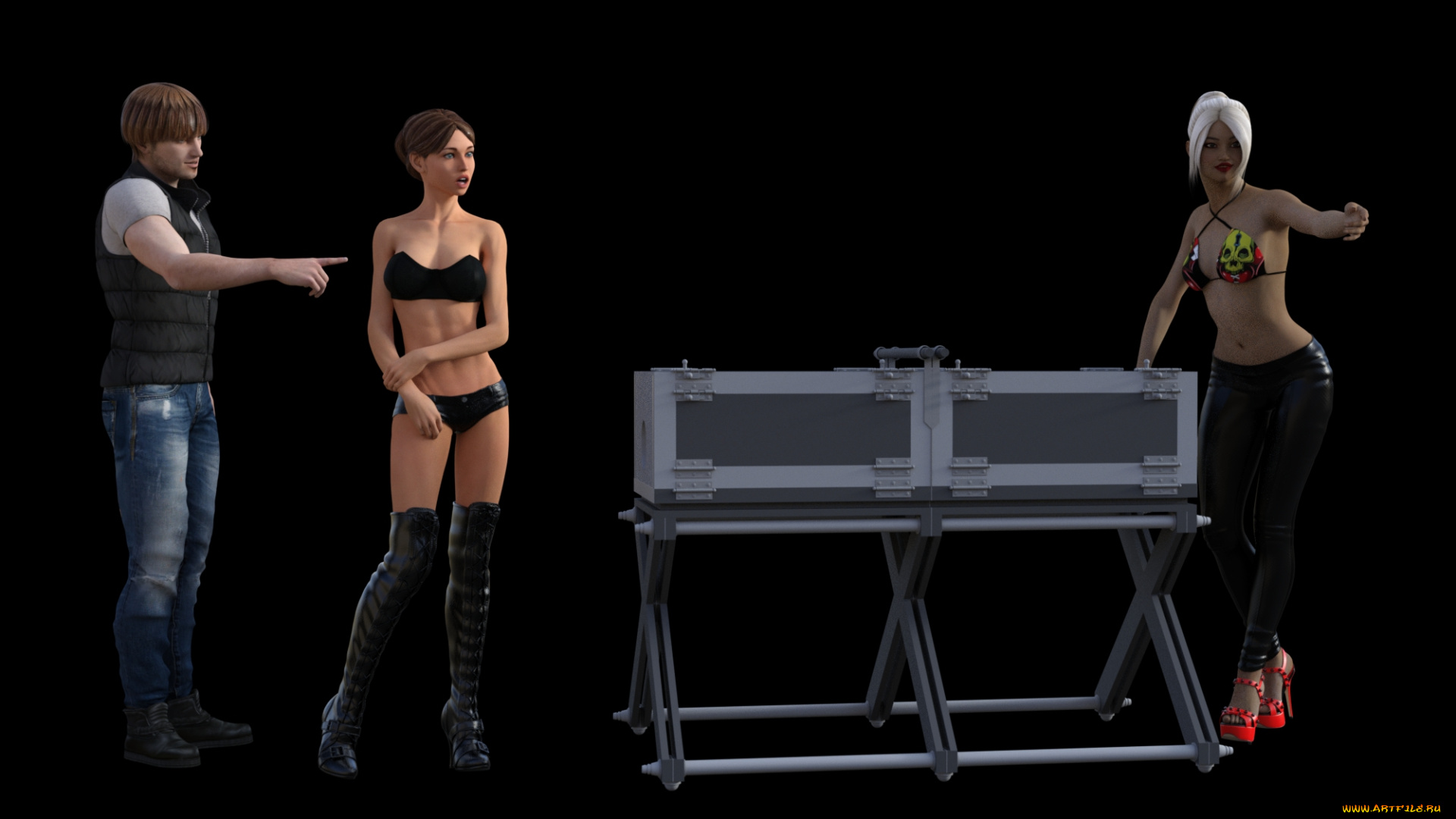 3д, графика, люди, , people, взгляд, девушки, фон