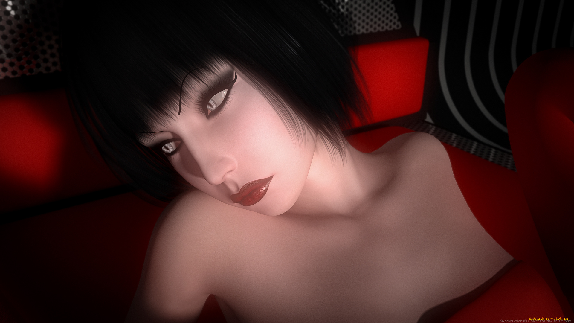 3д, графика, портрет, , portraits, фон, взгляд, девушка