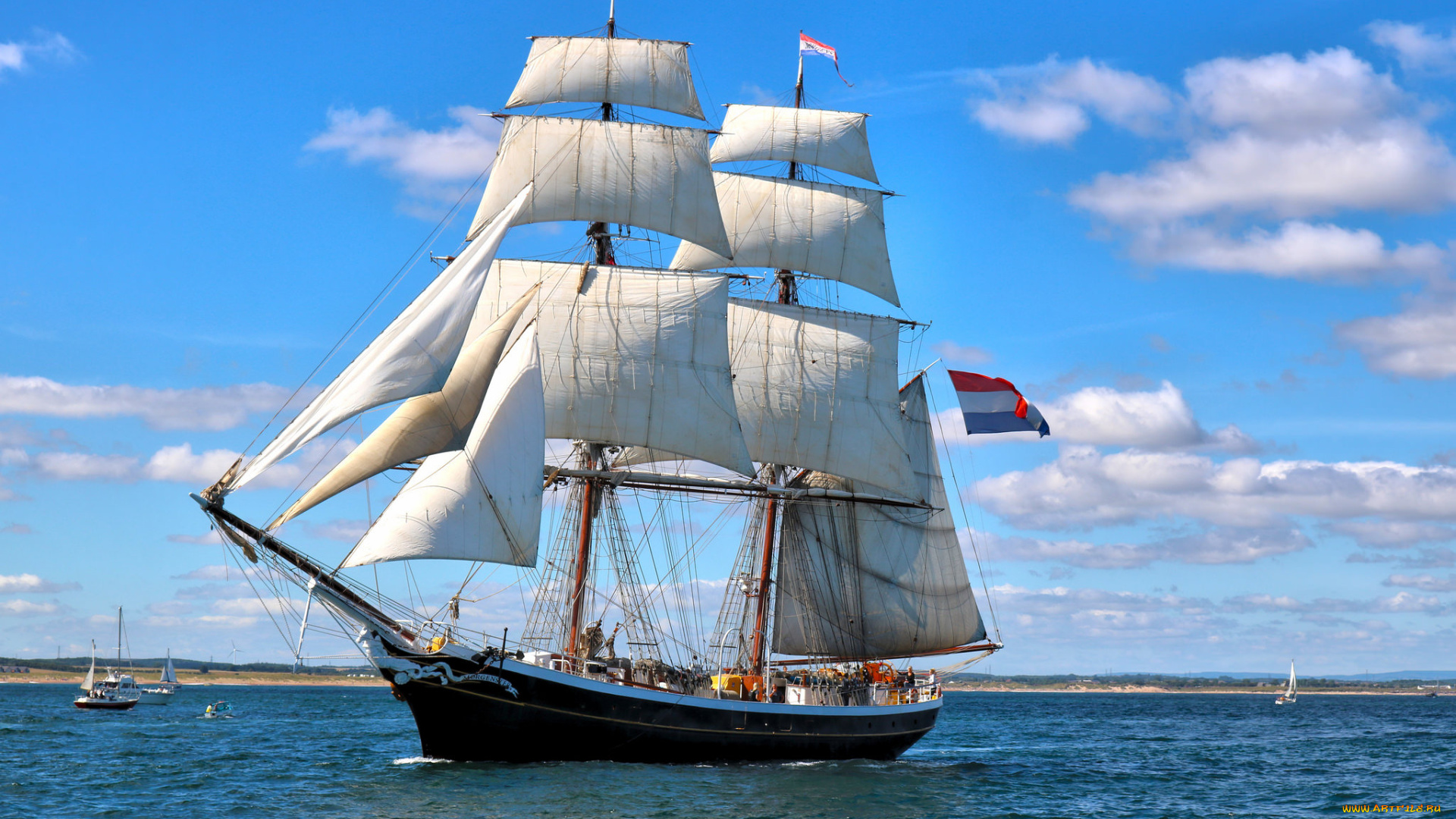 корабли, парусники, паруса, мачты