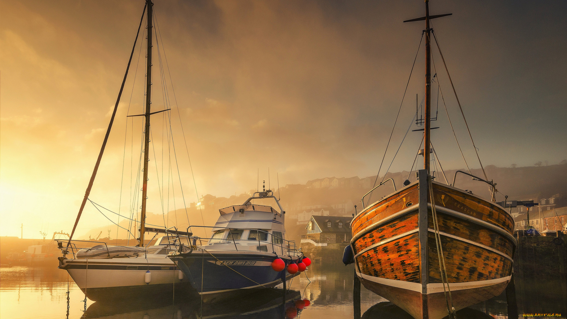 корабли, разные, вместе, пирс