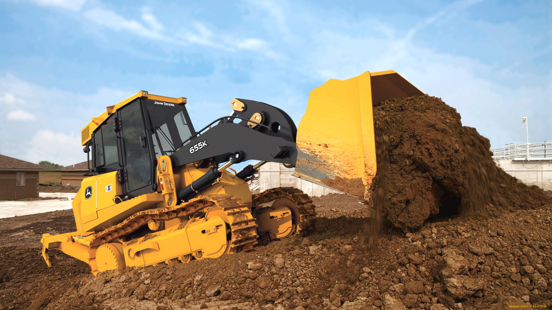 техника, бульдозеры, на, гусенецах, john, deere