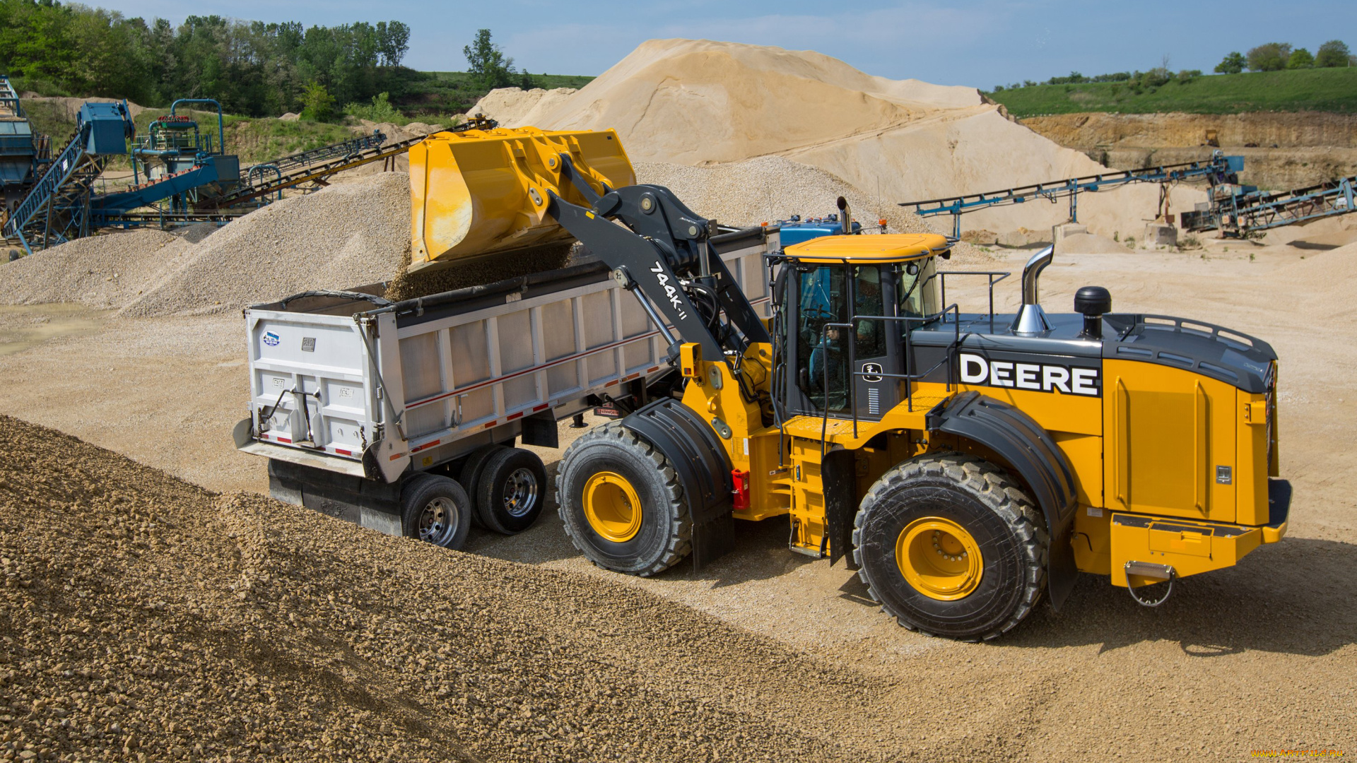 техника, фронтальные, погрузчики, john, deere