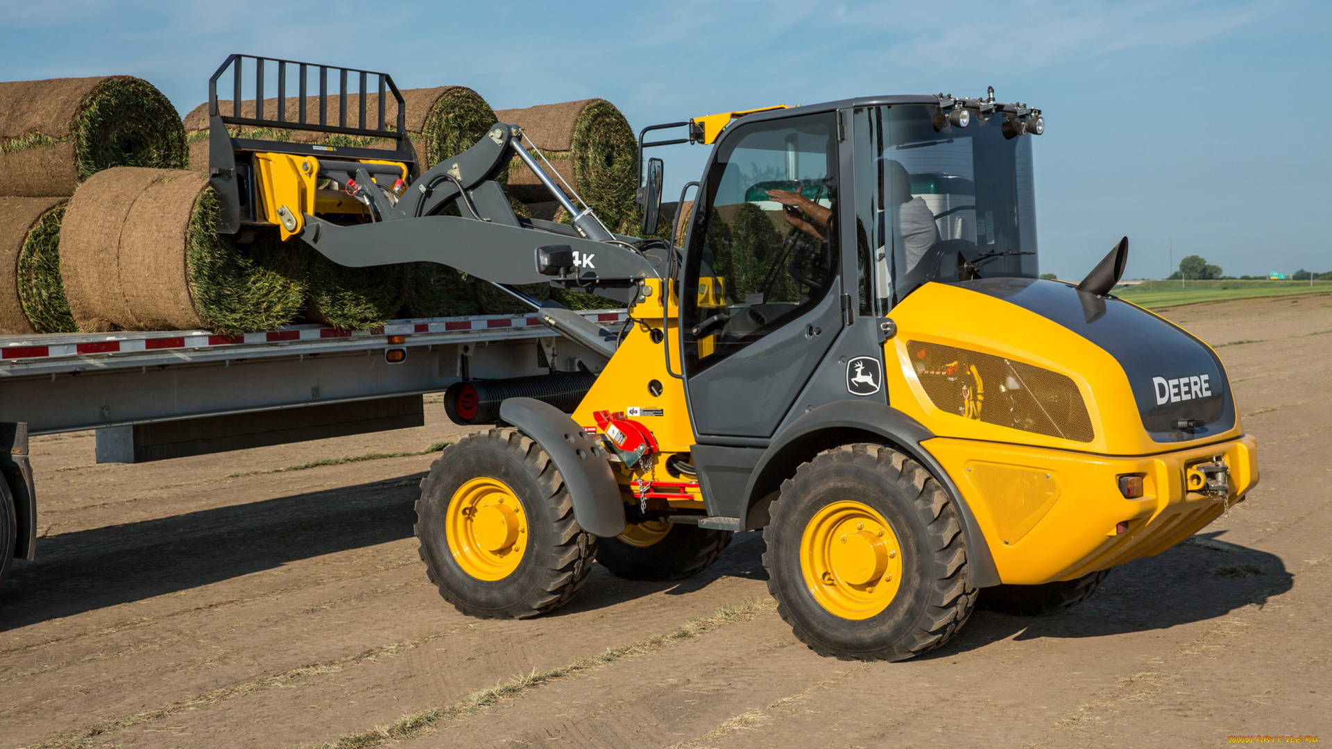 техника, фронтальные, погрузчики, john, deere