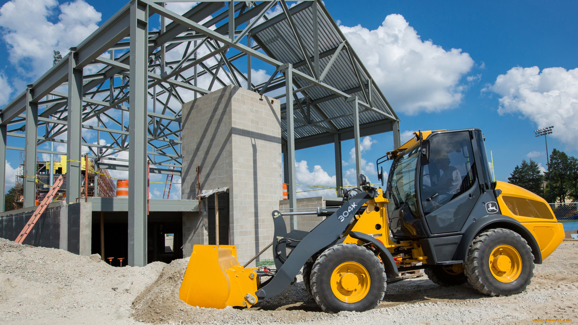 техника, фронтальные, погрузчики, john, deere