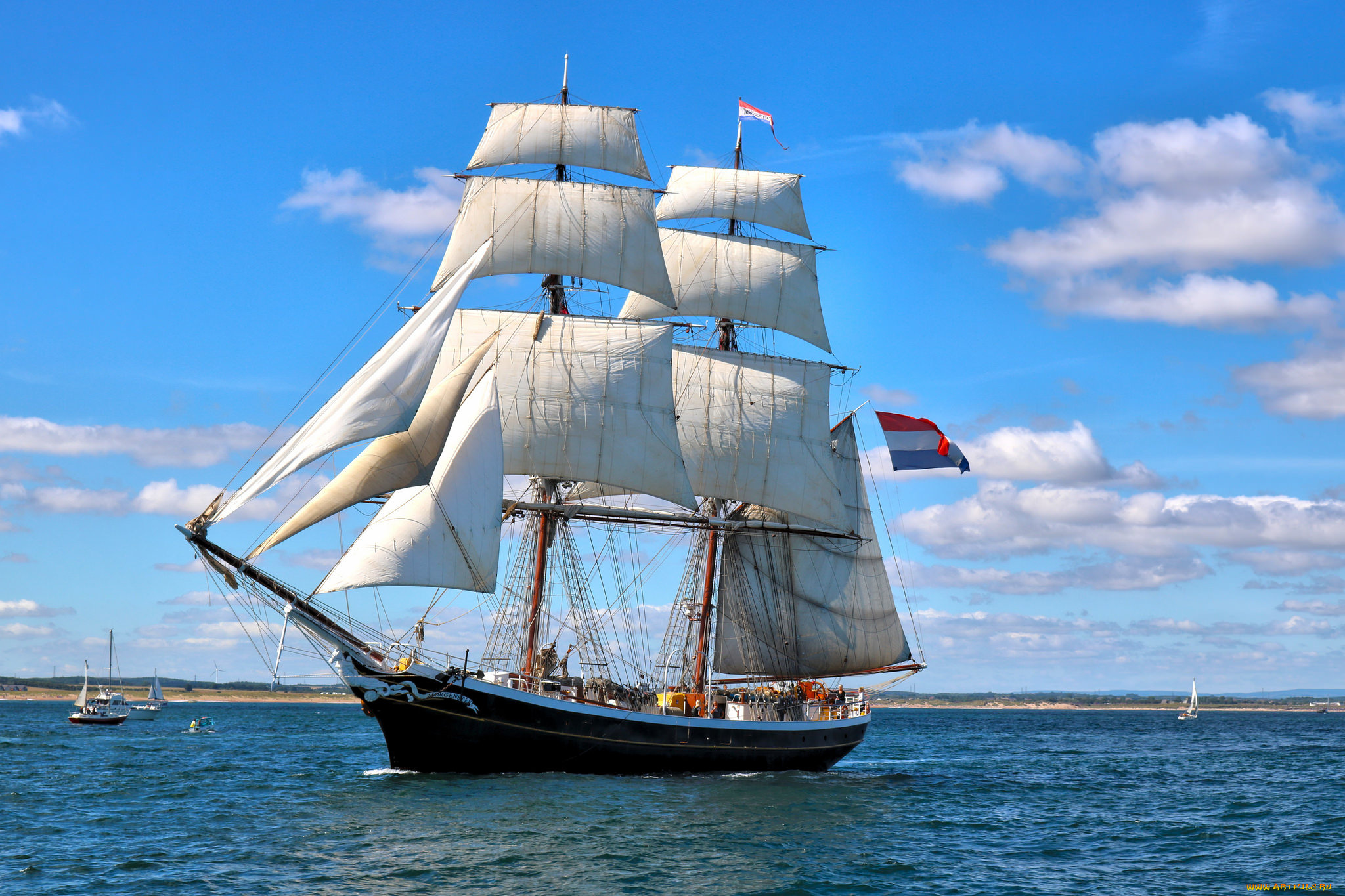 корабли, парусники, паруса, мачты