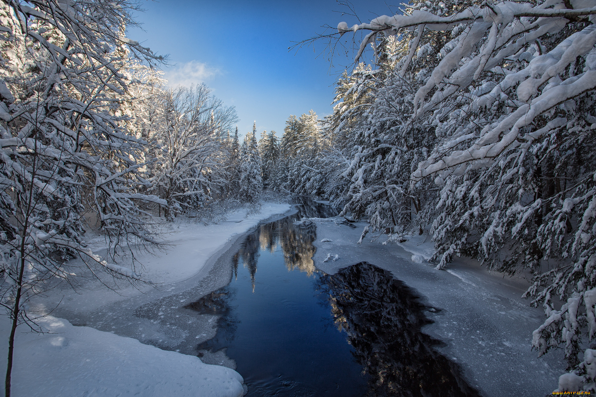 природа, зима, снег