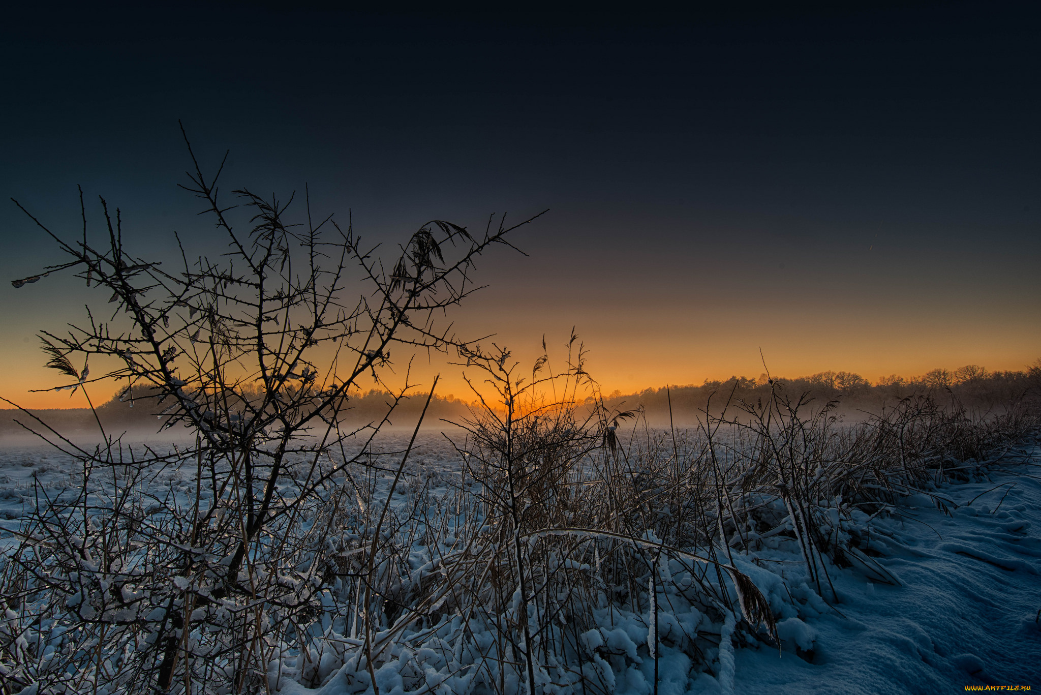 природа, зима, снег