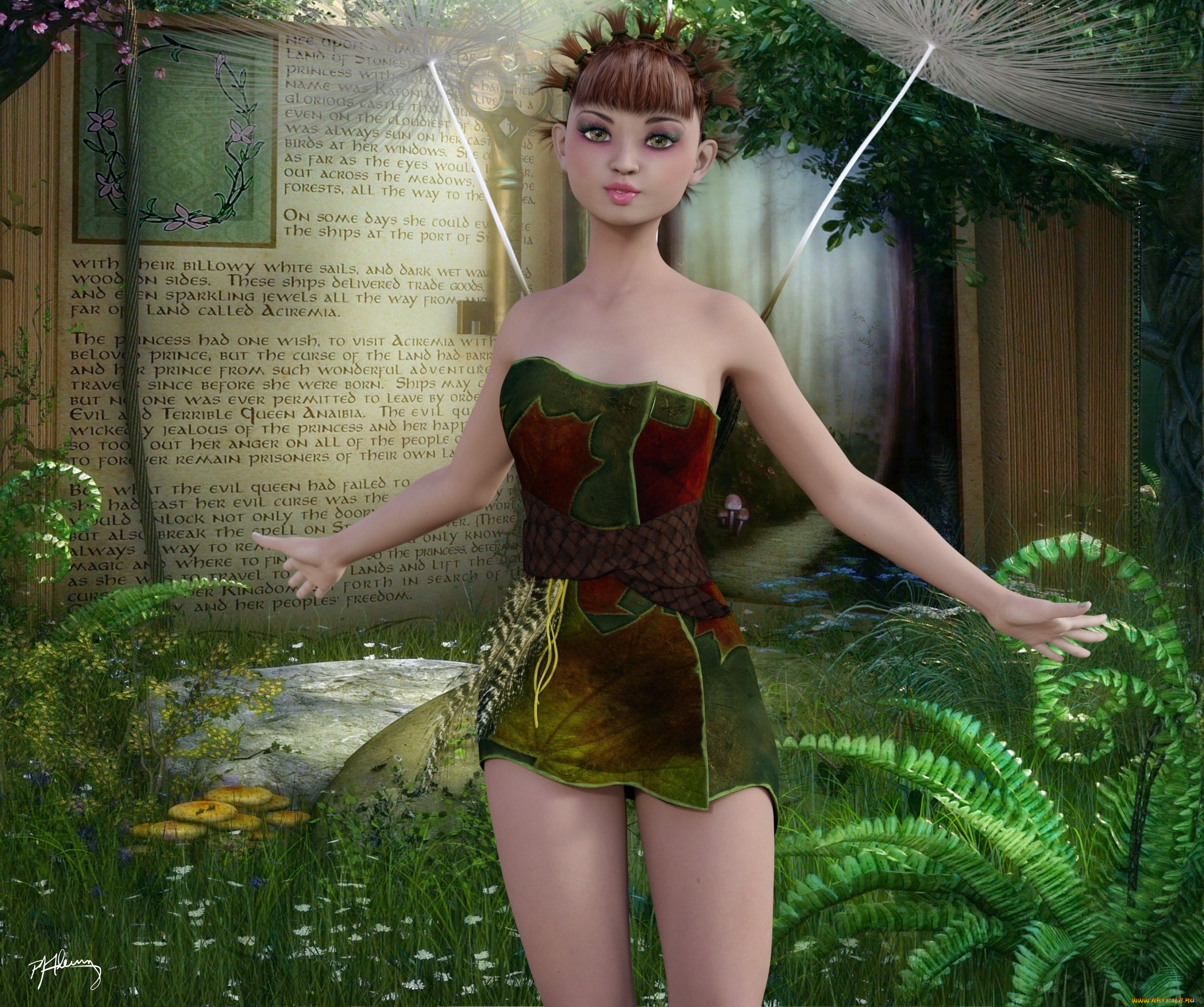 3д, графика, эльфы, , elves, фон, взгляд, эльфийка