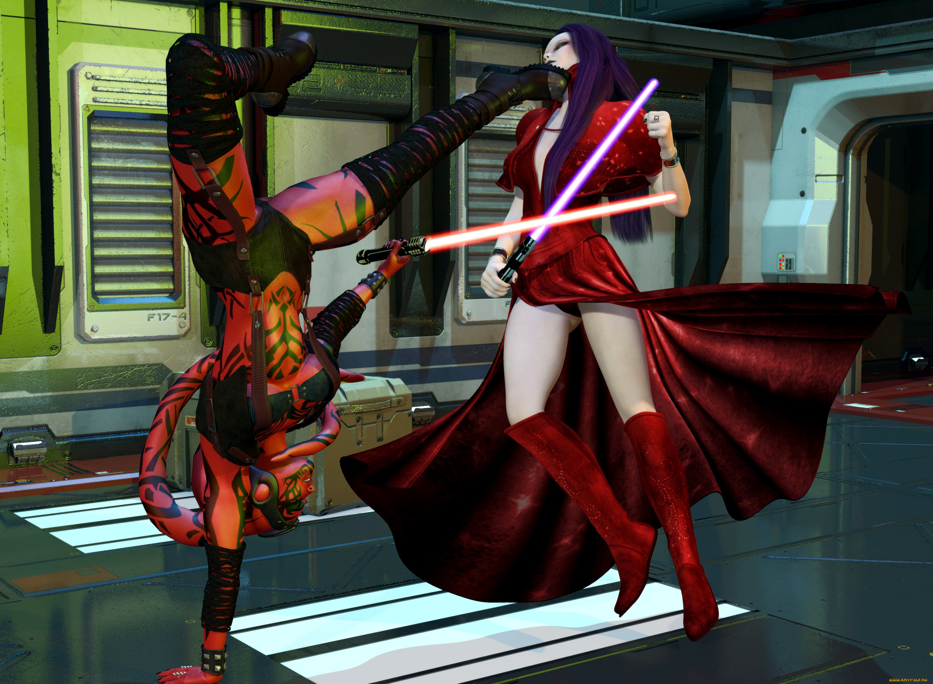 3д, графика, существа, , creatures, взгляд, фон, девушки