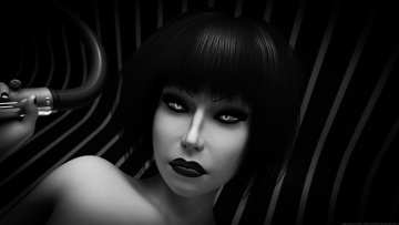 Картинка 3д+графика портрет+ portraits фон взгляд девушка