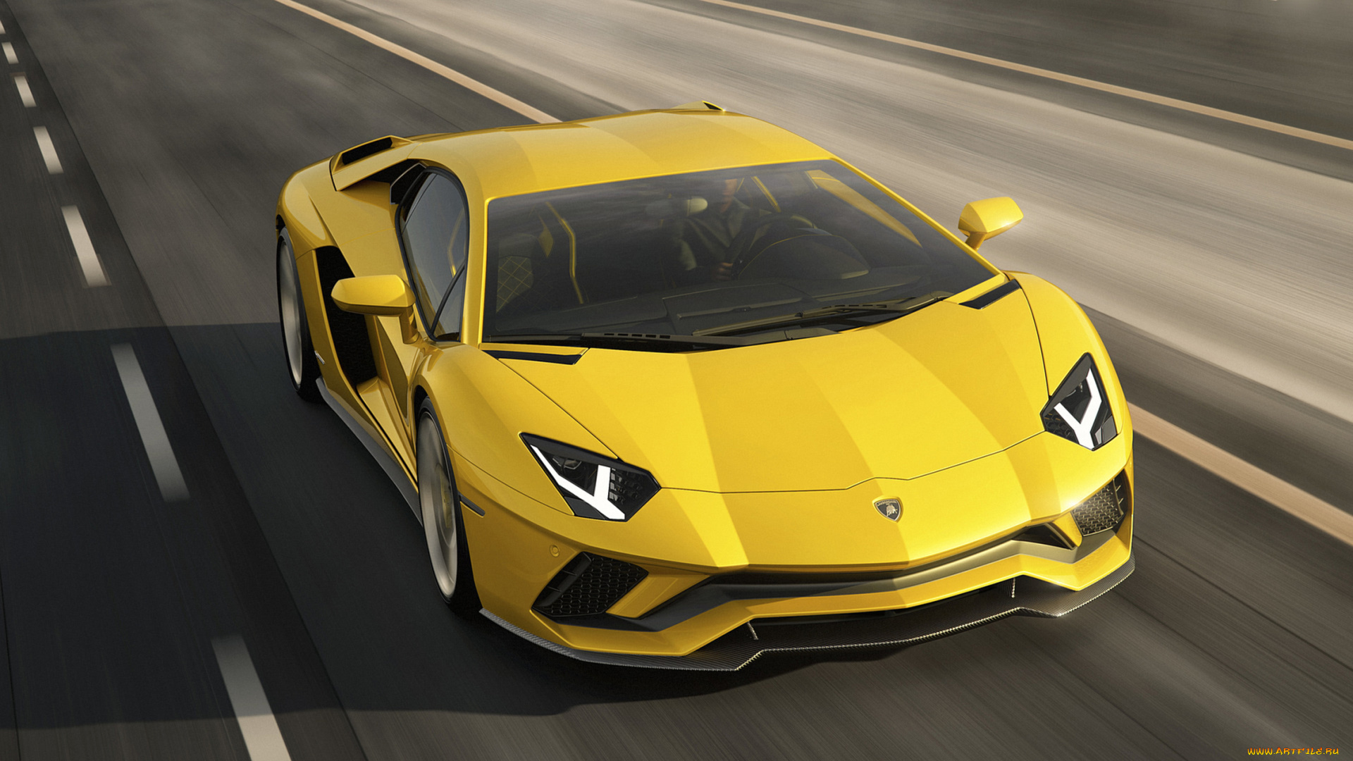 lamborghini, aventador, s, 2017, автомобили, lamborghini, s, aventador, жёлтый, 2017