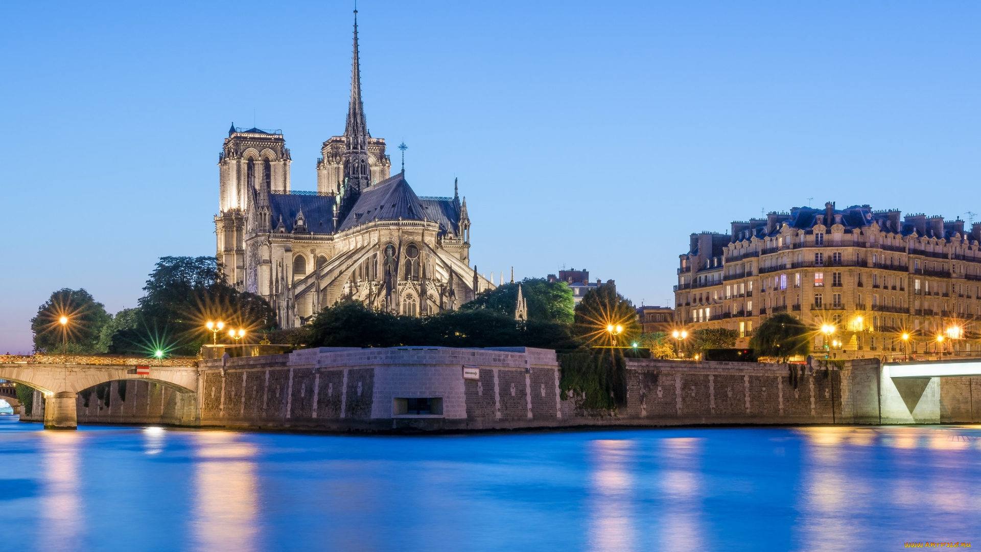 norte, dame, , paris, города, париж, , франция, собор, река