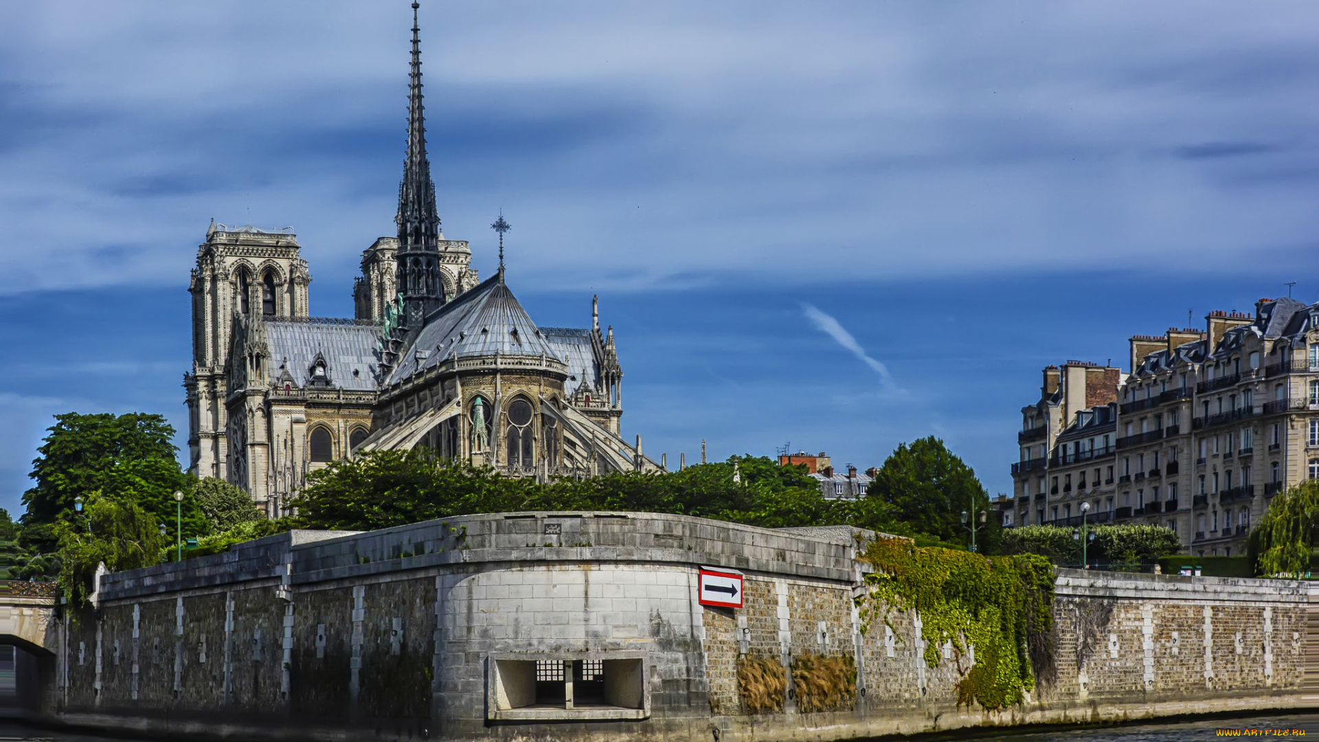 norte, dame, , paris, города, париж, , франция, река, собор