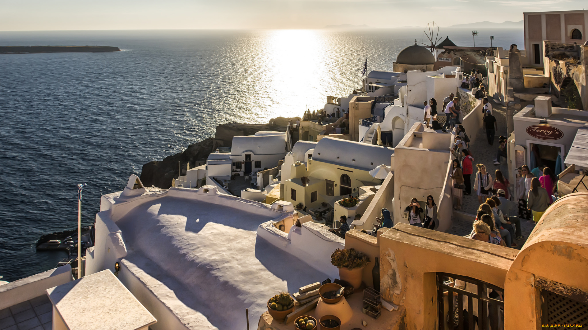 oia, , santorini, города, -, панорамы, простор