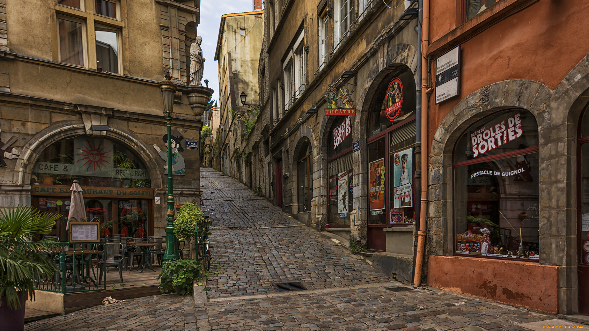 old, town, , lyon, , france, города, лион, , франция, улица