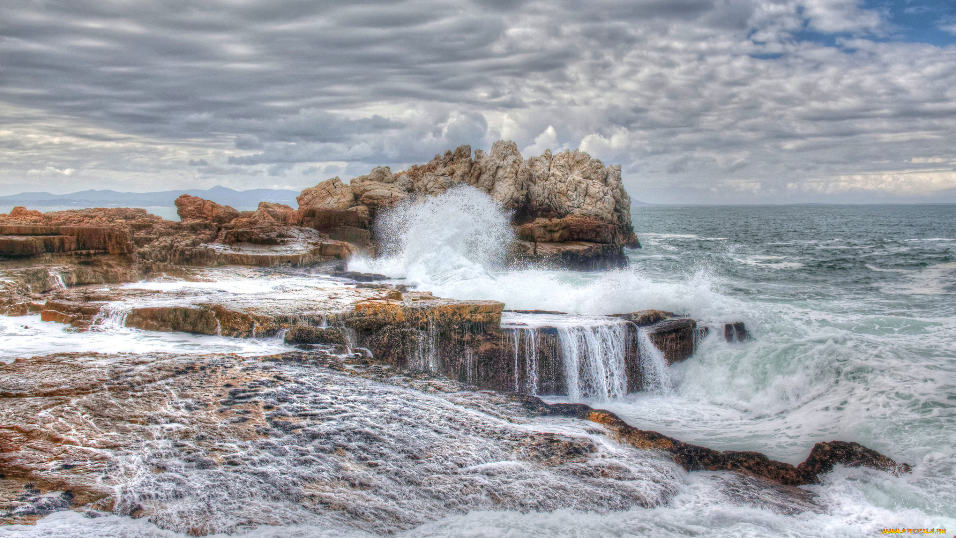 природа, побережье, простор