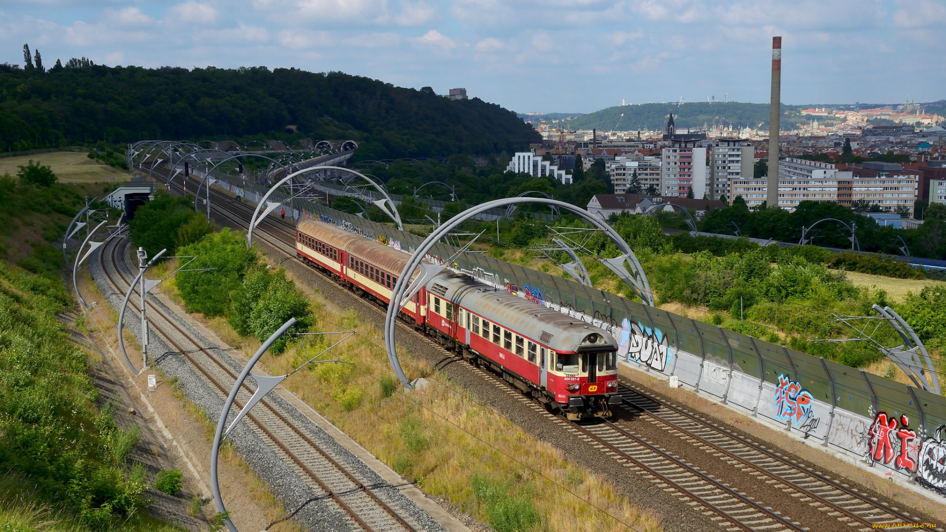 техника, поезда, локомотив, состав