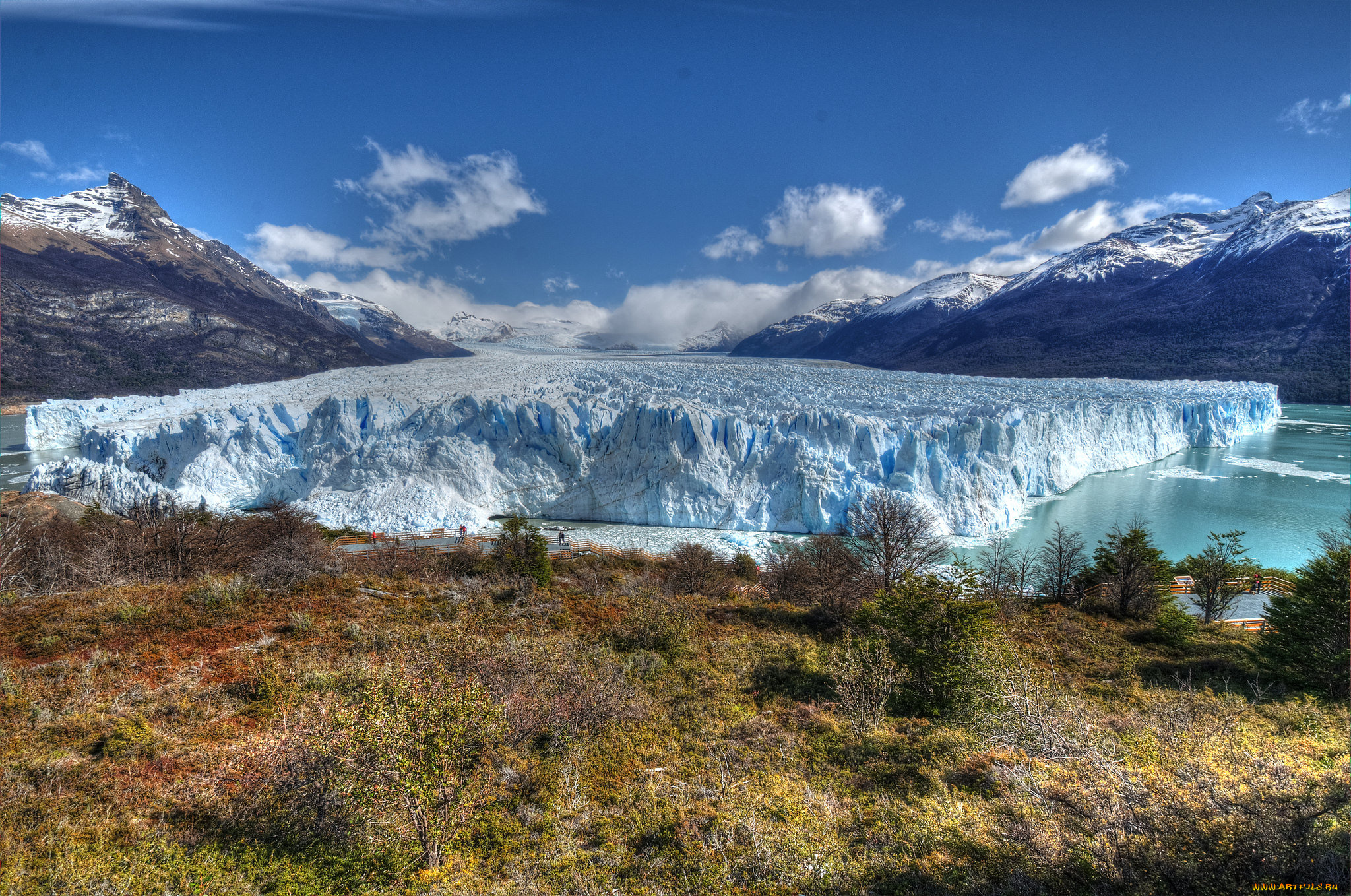 природа, айсберги, и, ледники, простор
