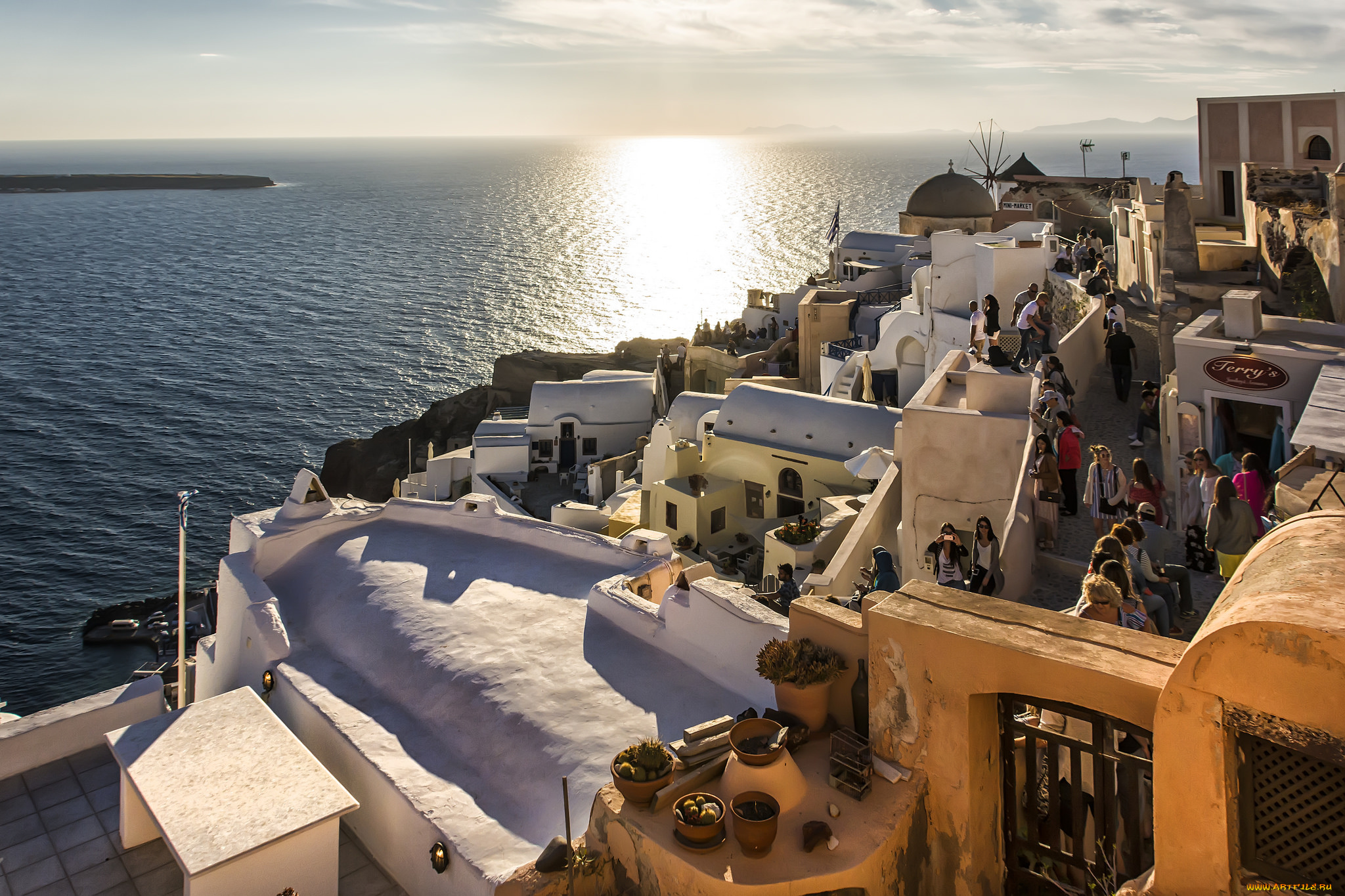 oia, , santorini, города, -, панорамы, простор