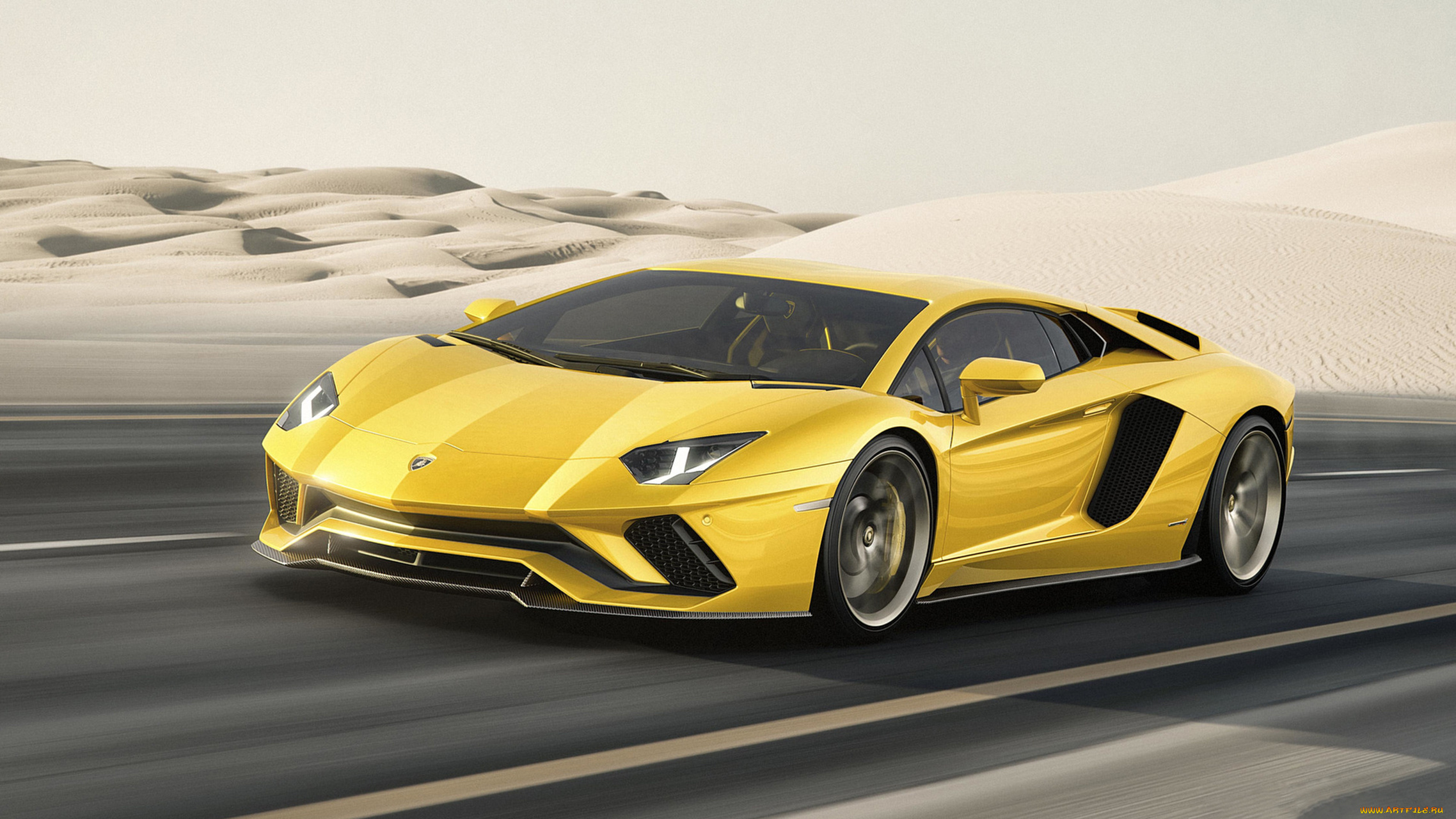 lamborghini, aventador, s, 2017, автомобили, lamborghini, aventador, s, 2017, жёлтый