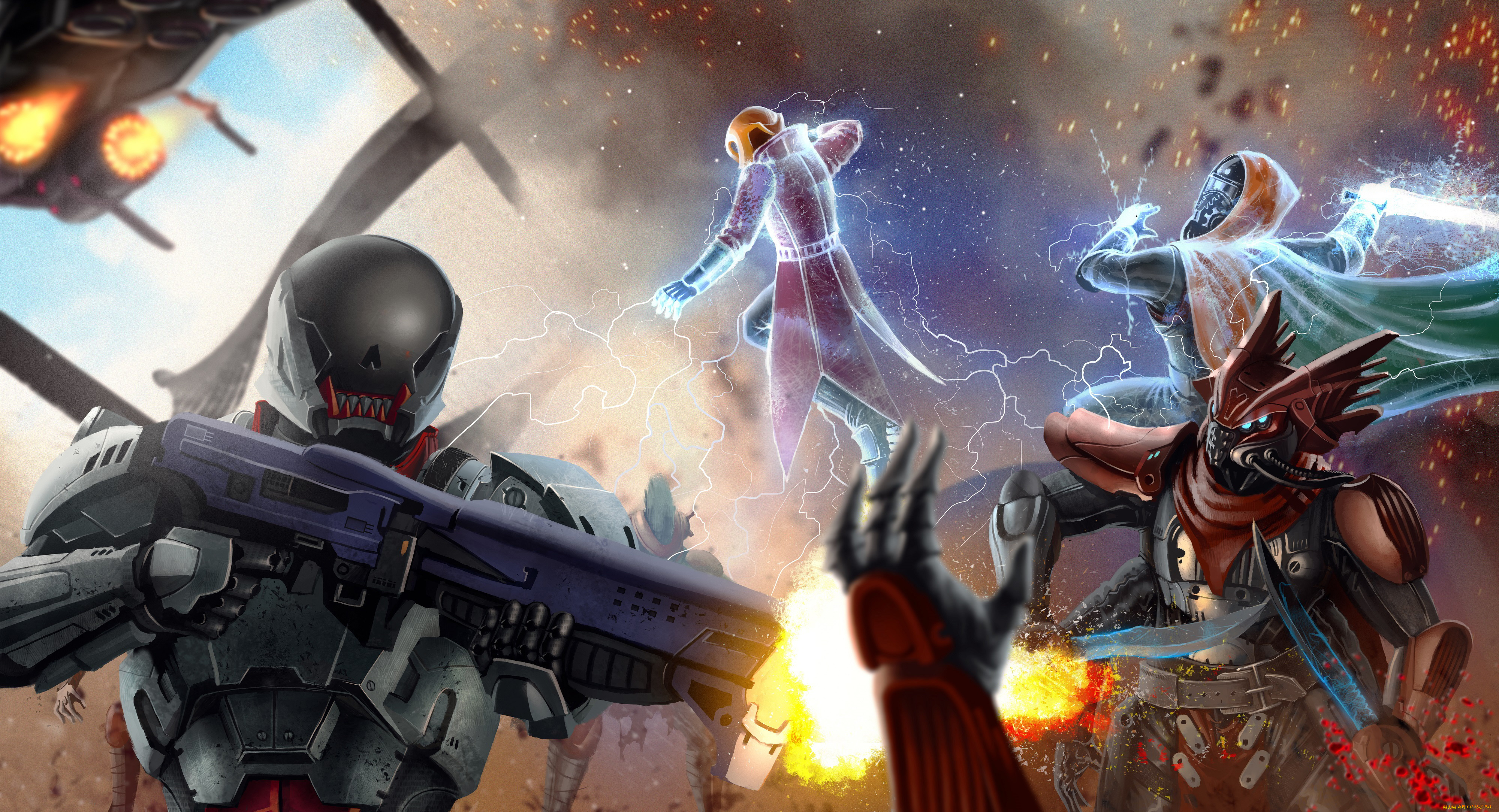 фэнтези, роботы, , киборги, , механизмы, оружие, фон, мужчины, униформа