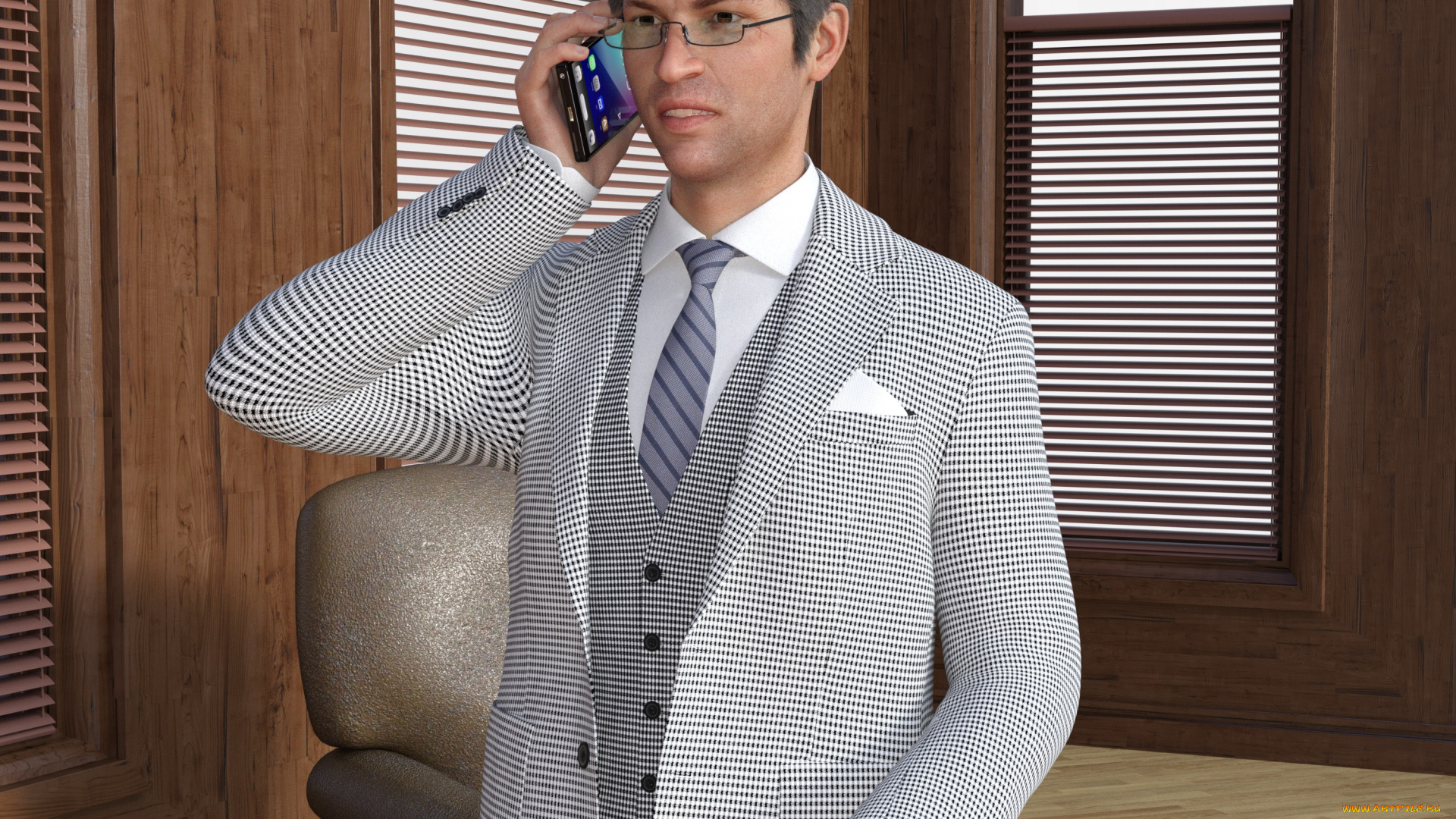 3д, графика, люди, , people, телефон, взгляд, фон, мужчина