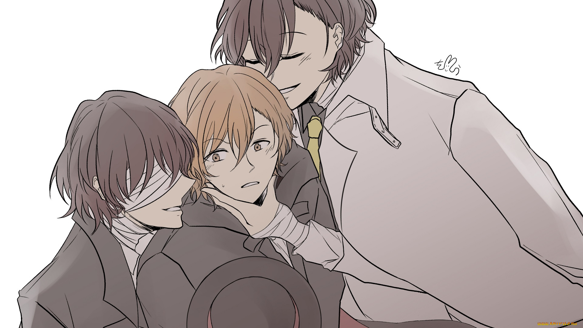 аниме, bungou, stray, dogs, бродячие, псы, литературные, гении