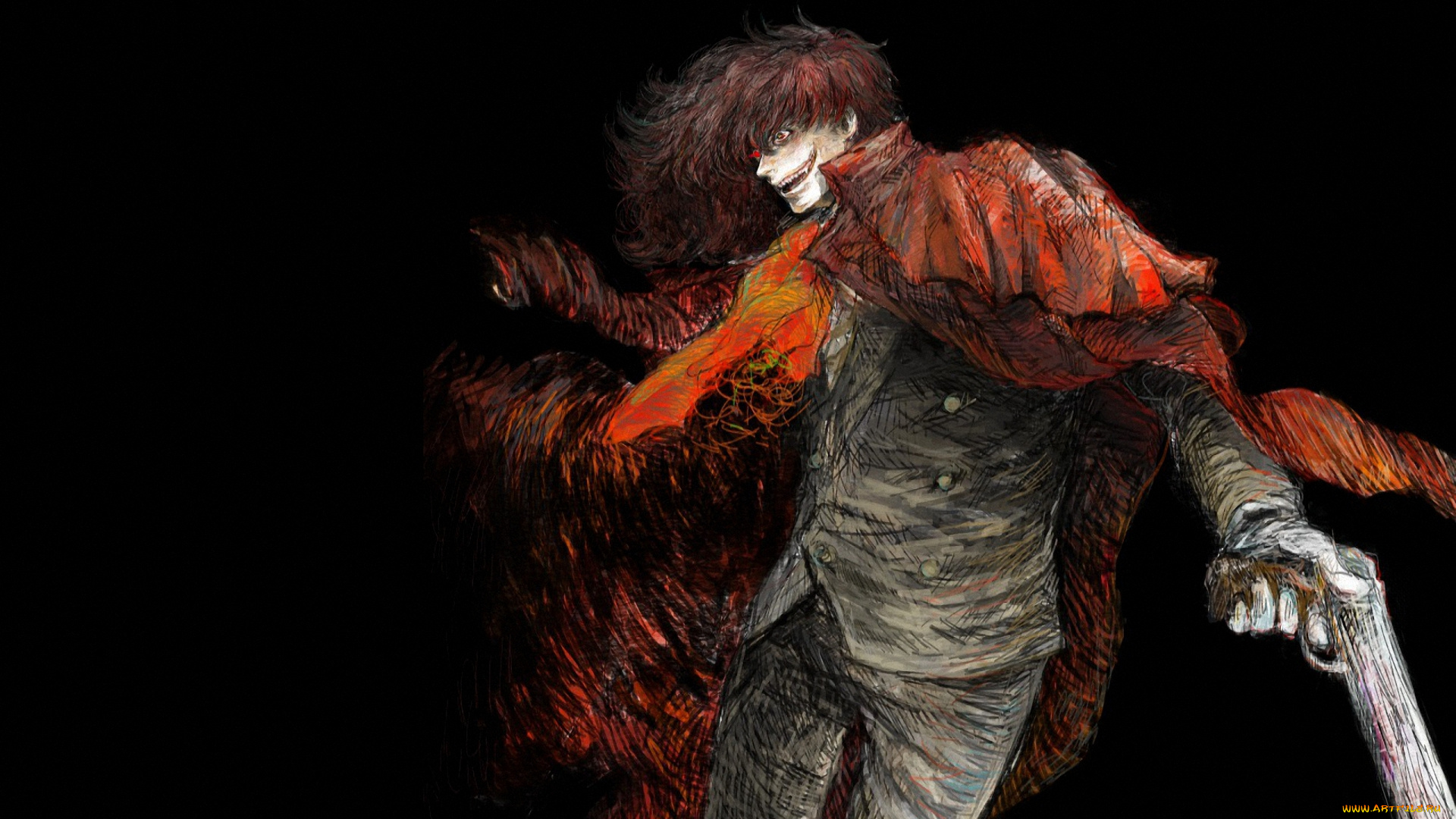 аниме, hellsing, дракула, dracula, vampire, алукард, вампир, alucard