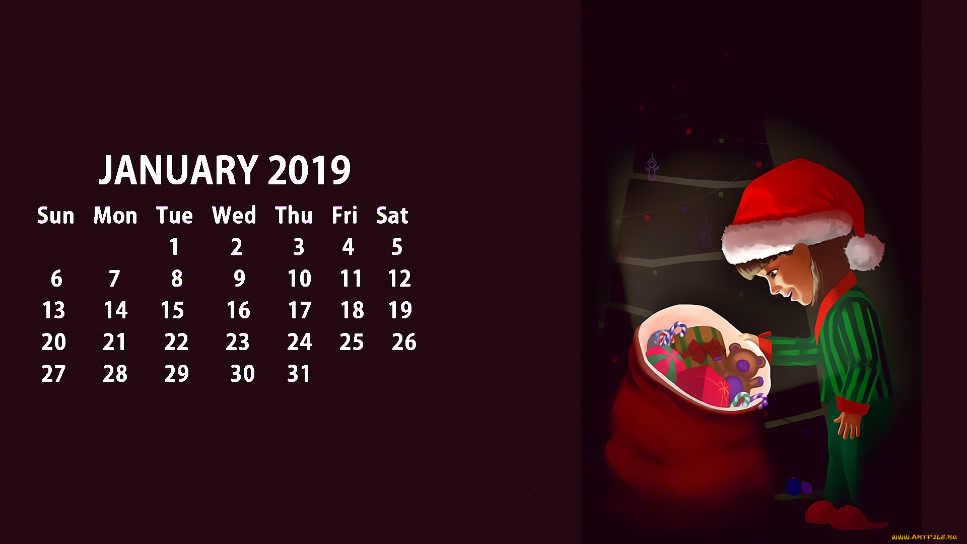 календари, праздники, , салюты, мальчик, шапка, игрушка, мешок