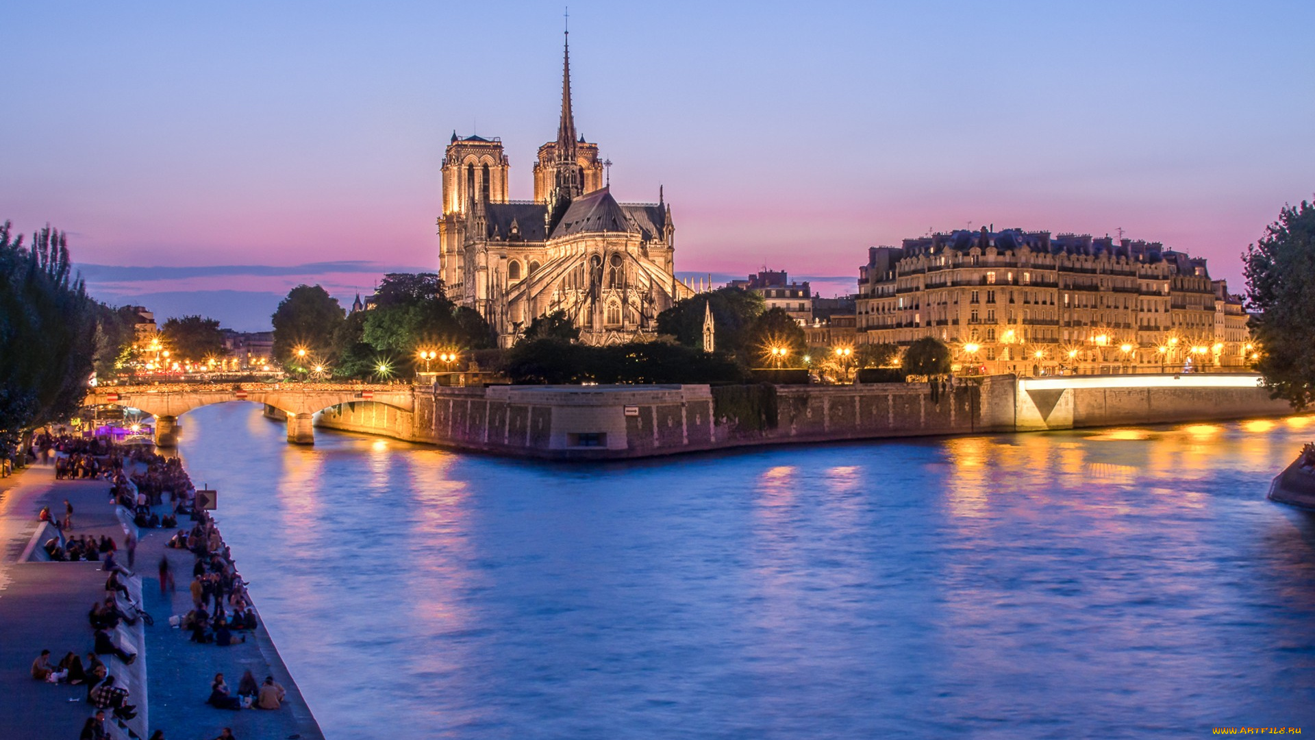 notre, dame, de, paris, города, париж, , франция, простор