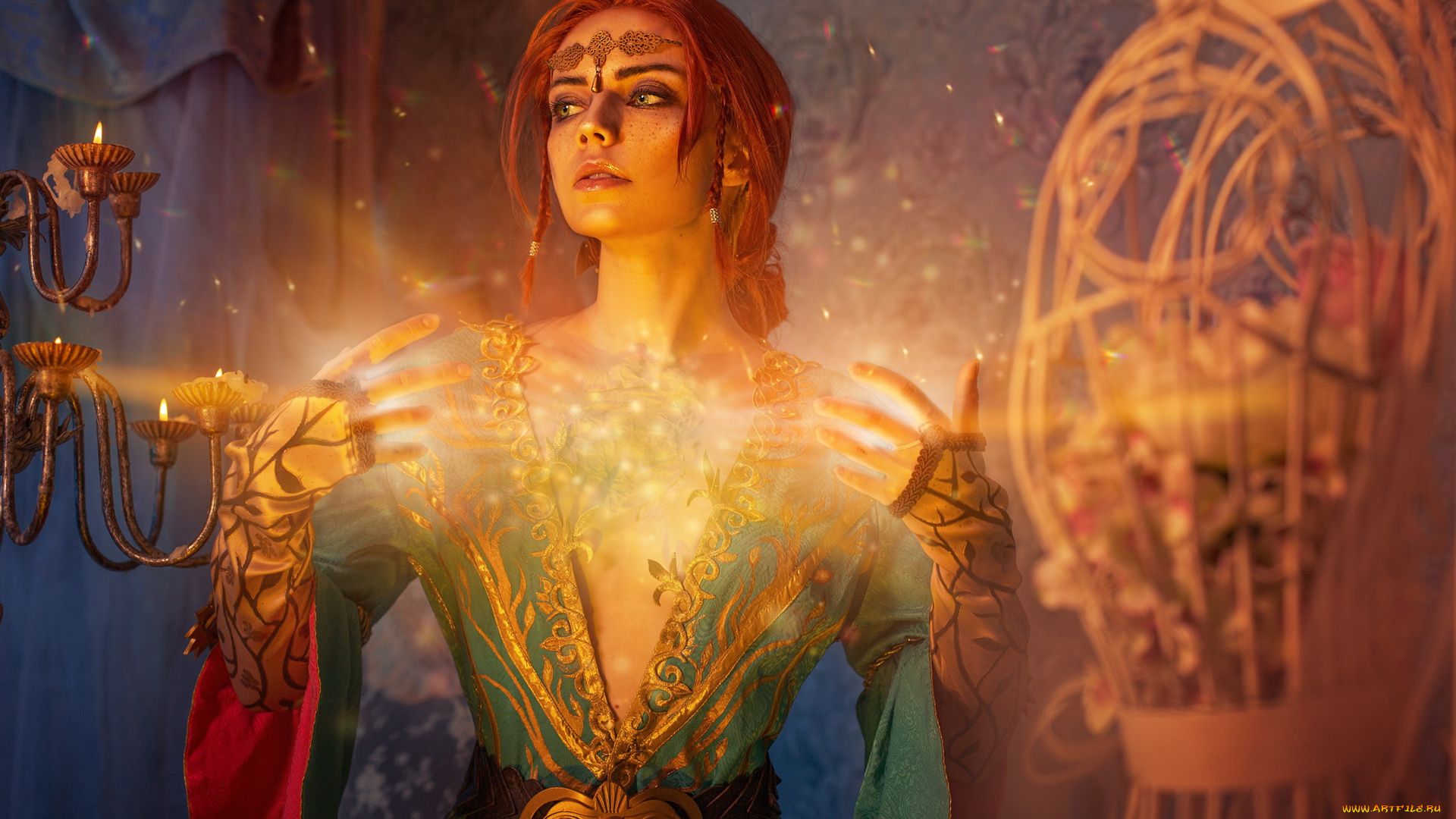 девушки, екатерина, семадени, рыжая, трисс, екатерина, семадени, подсвечник, магия