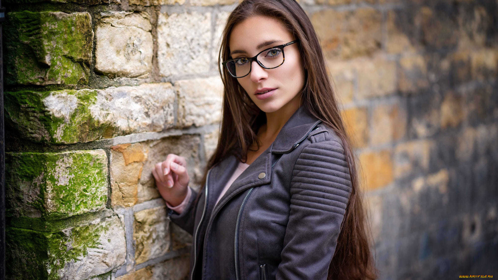 девушки, -, брюнетки, , шатенки, очки, куртка, pavlina