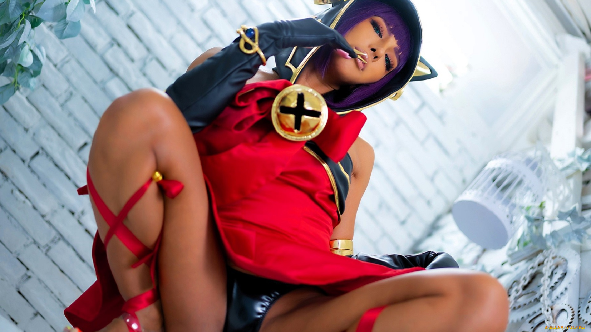 девушки, nonsummerjack, образ, костюм, косплей, ушки, капюшон, стена, upskirt, платье, короткое, задралось, приподняла, трусики, широко, раздвинула, расставила, ноги, сидит, стол, вид, снизу, спереди