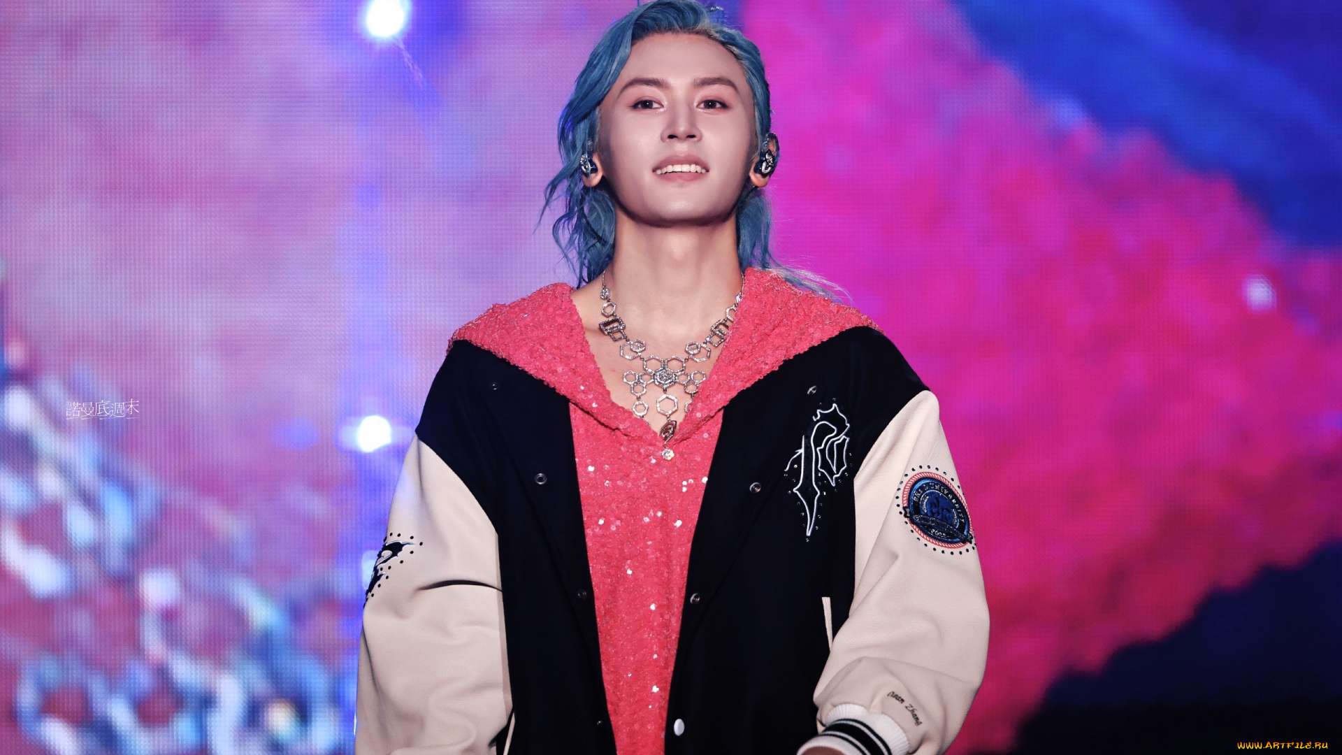 мужчины, zhang, zhehan, актер, куртка, ожерелье, сцена