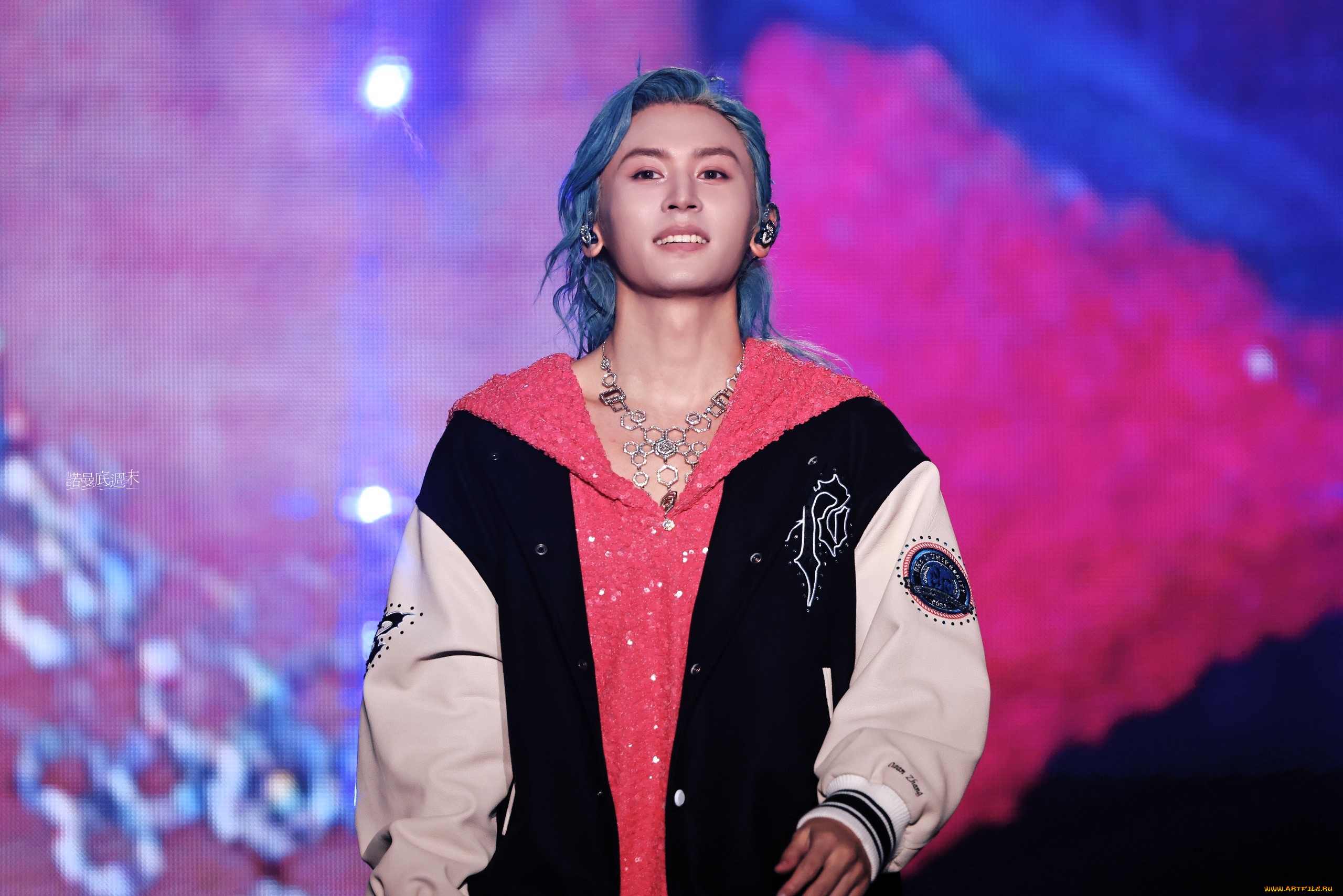 мужчины, zhang, zhehan, актер, куртка, ожерелье, сцена